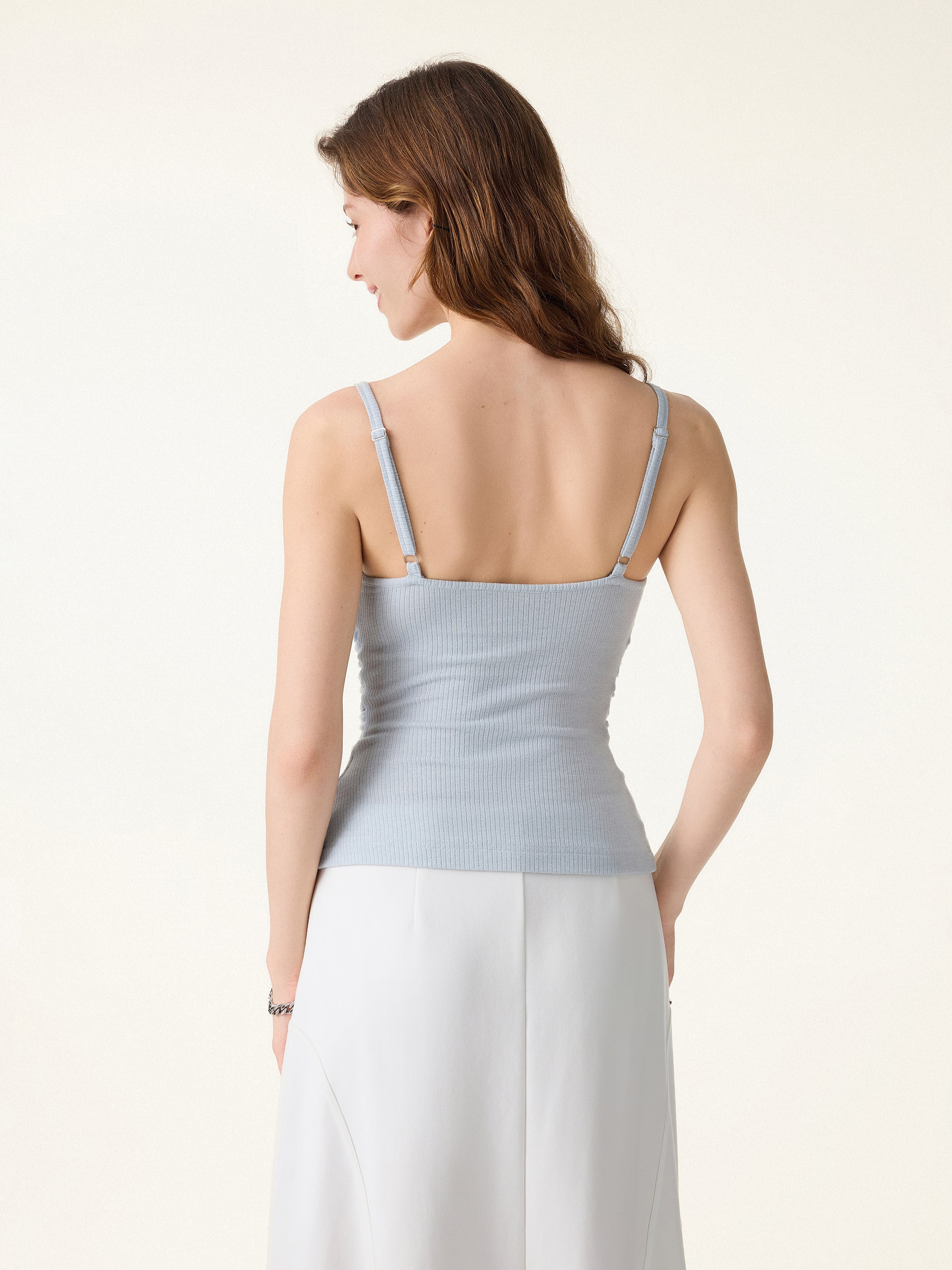 Soft Textured Adjustable Spaghetti Bra Tank - Image 13