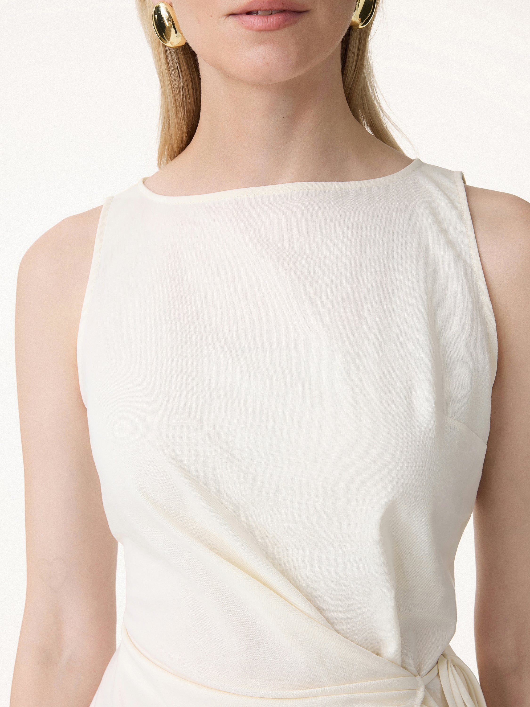 Lyocell-Linen Blend Boatneck Waist-Defined Top - Image 10