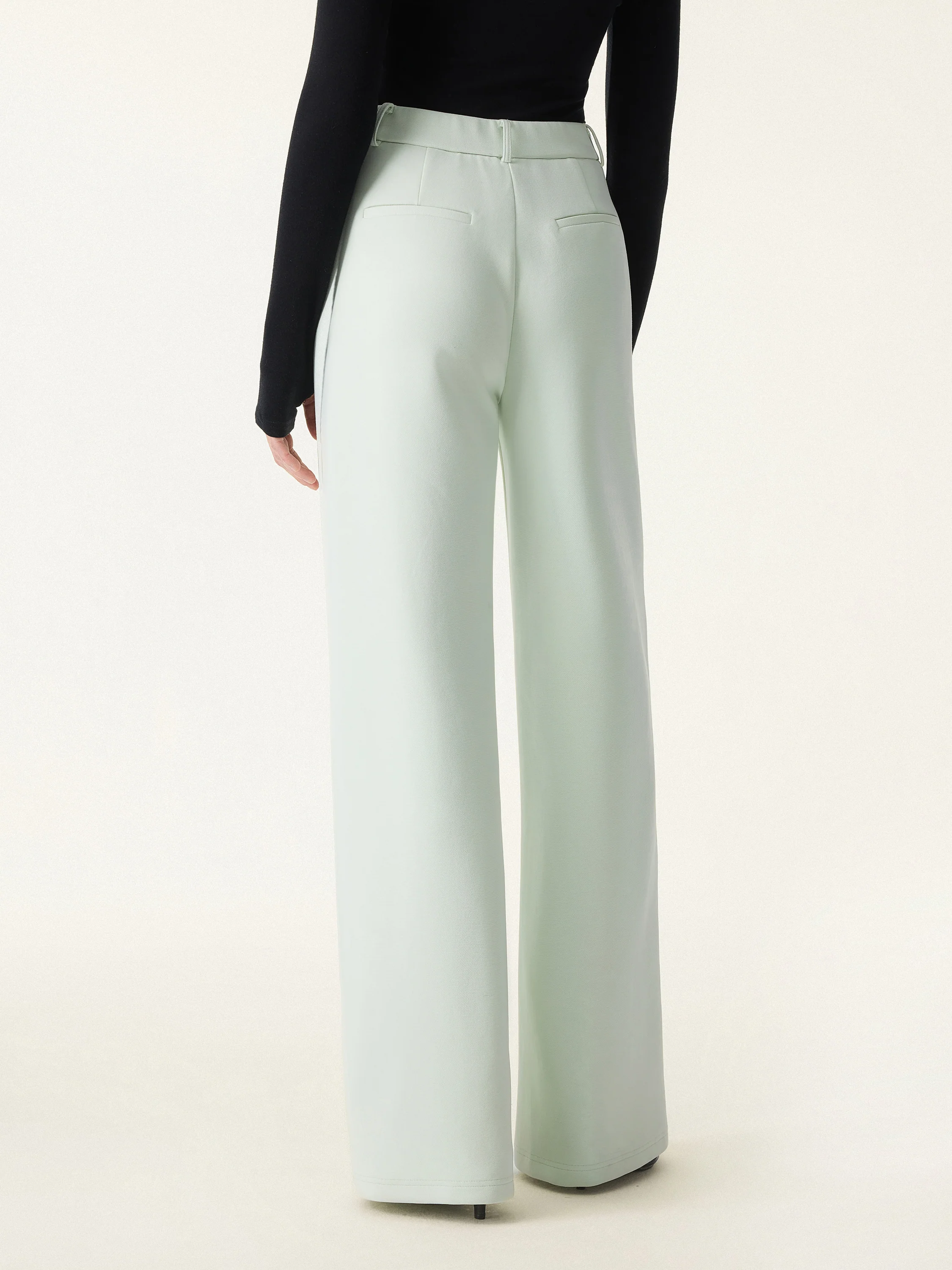 Stretch Cotton Blend Slimming High Rise Wide Leg Pant - Image 11