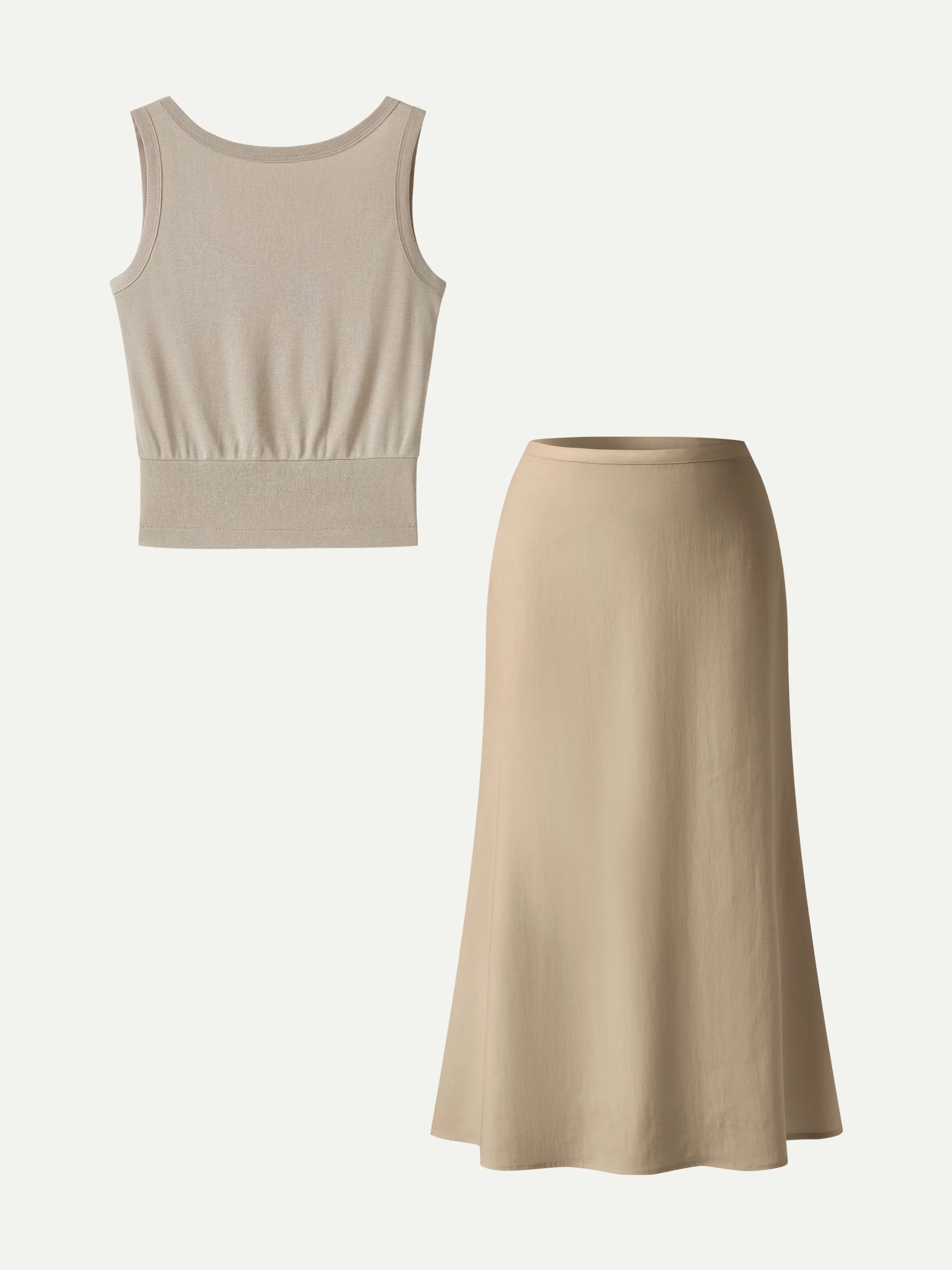 2Pcs Set Reversible Boatneck Top & Maxi Flared Pull-On Skirt - Image 3