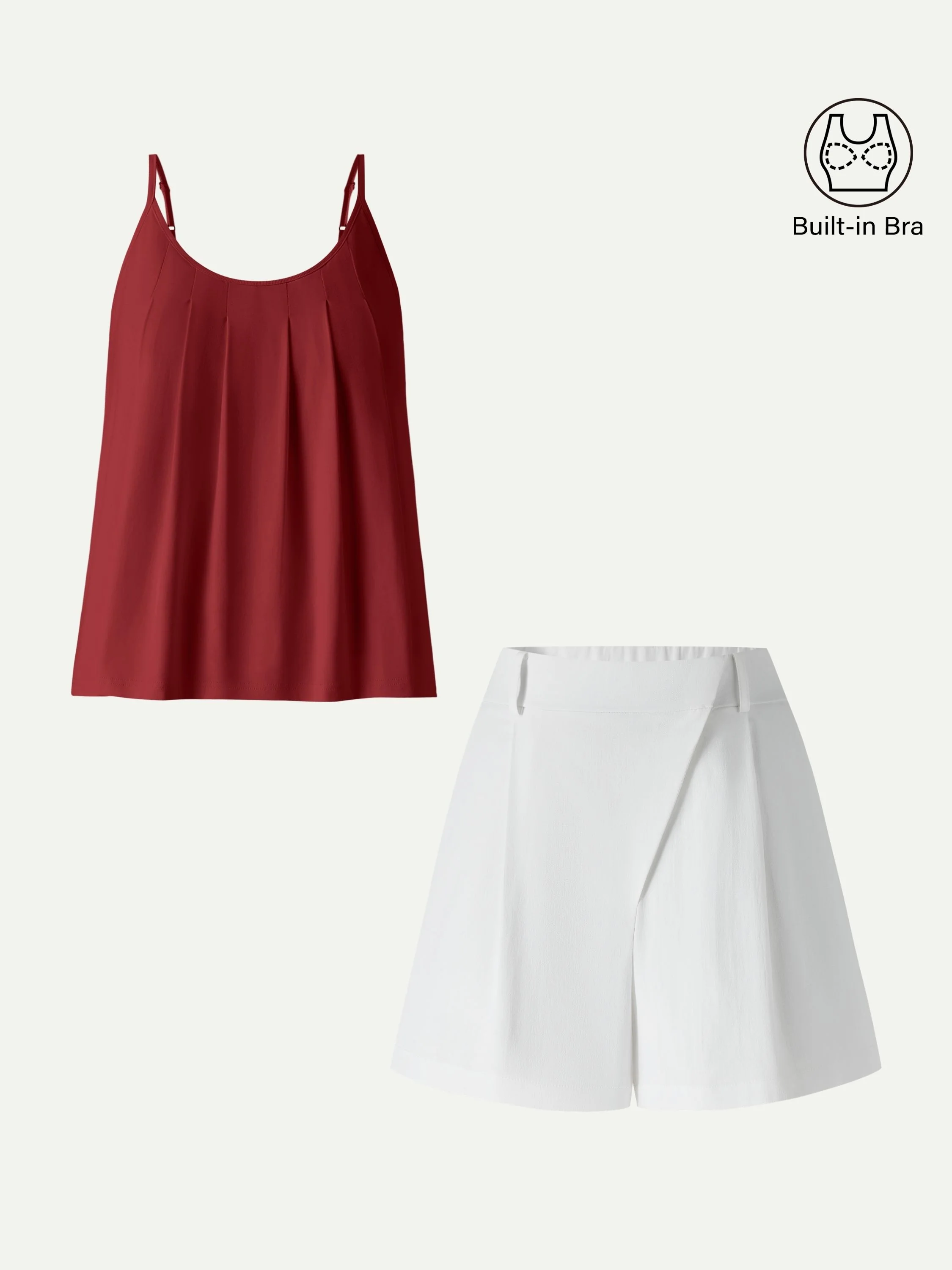 2Pcs Set Spaghetti Bra Tank & A-Line Shorts - Image 4