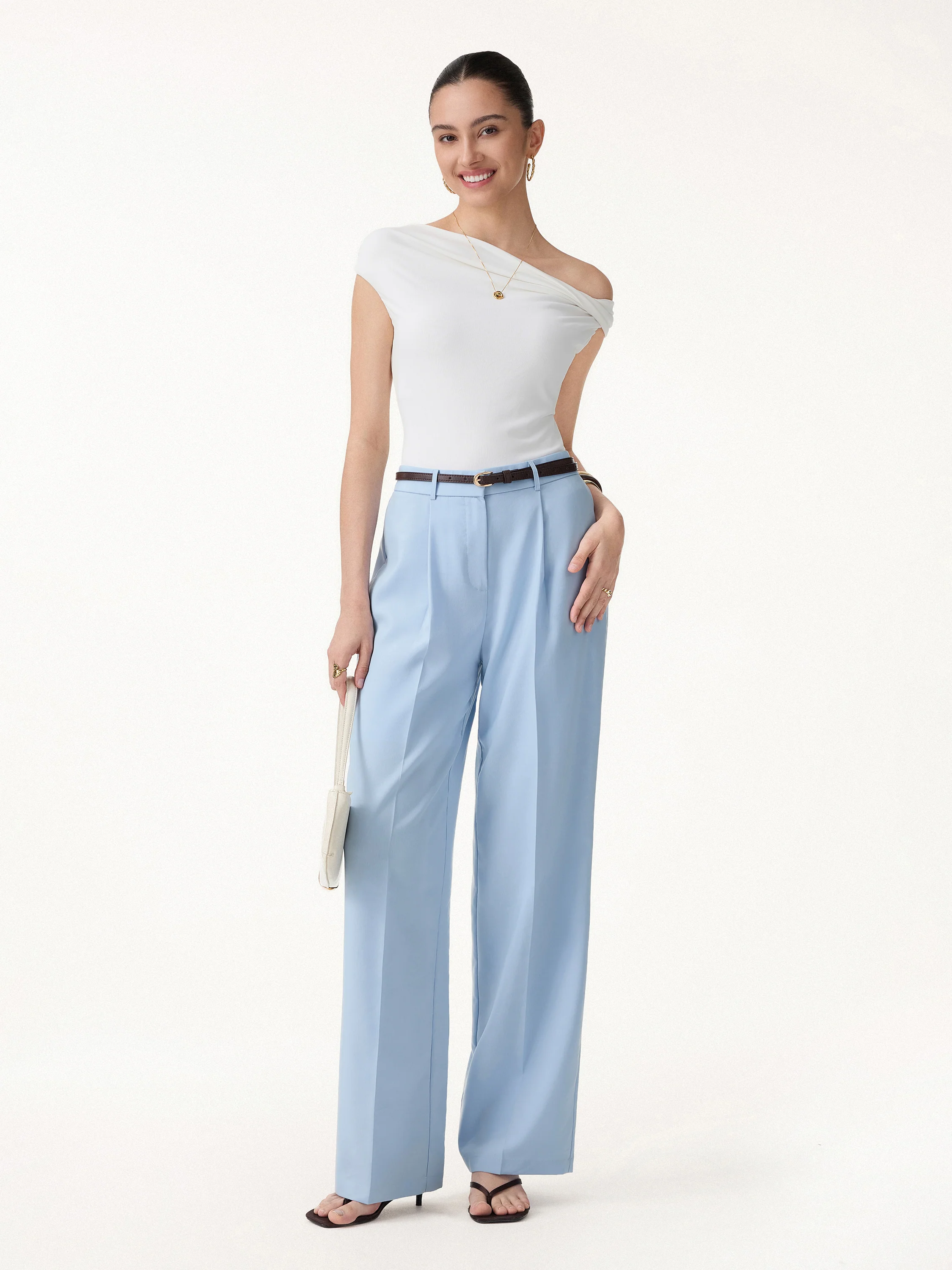 Linen Blend Wide Leg Pants - Image 3