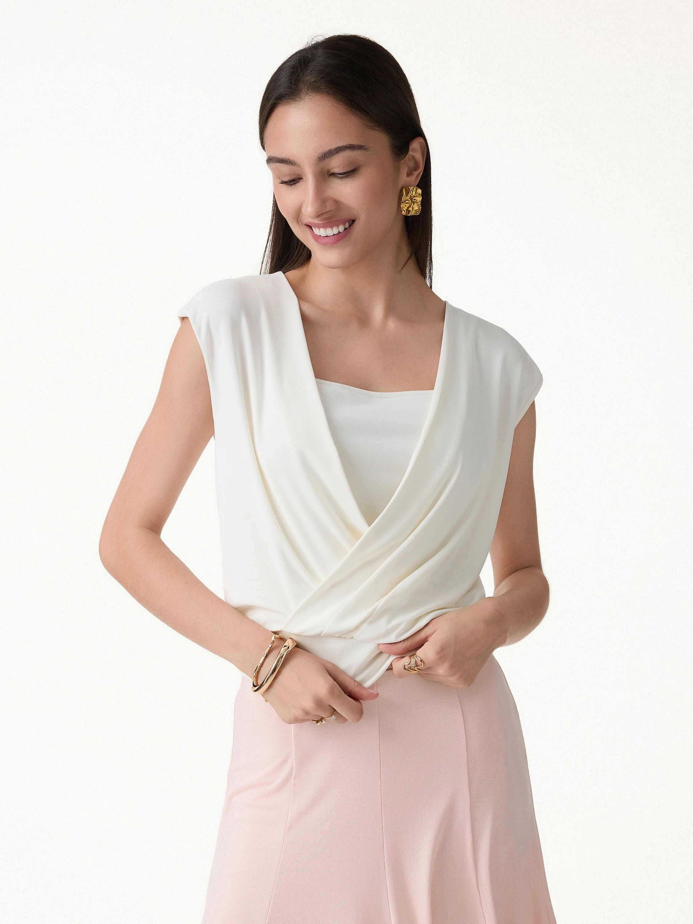 2Pcs Set Wrap Bra Tank & Palazzo Pants with Pockets - Image 4