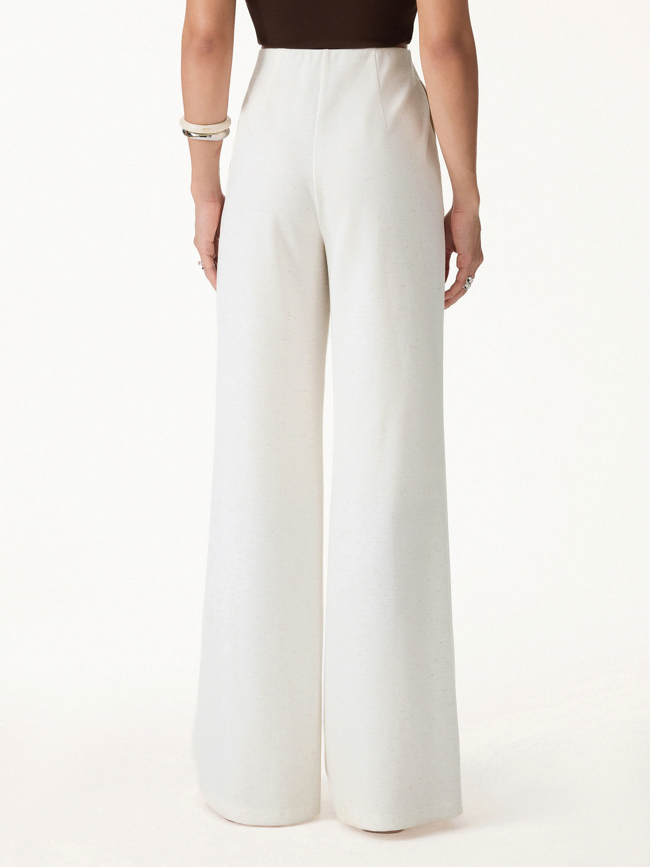 Airy Stretch Linen Wide Flare Pant with Pockets - Image 11