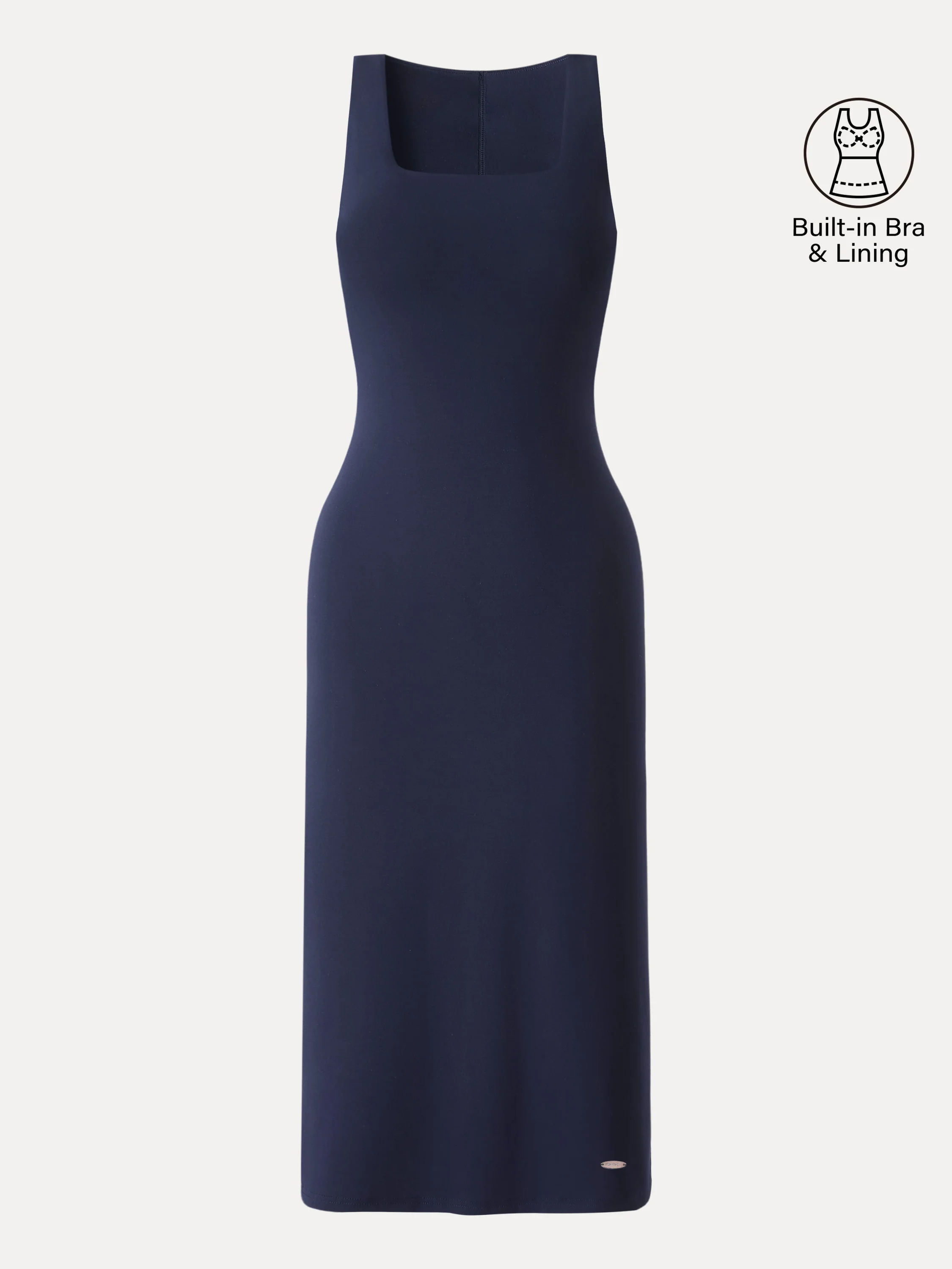 Back Smoothing Bandless Square Neck Midi Bra Dress - Image 11