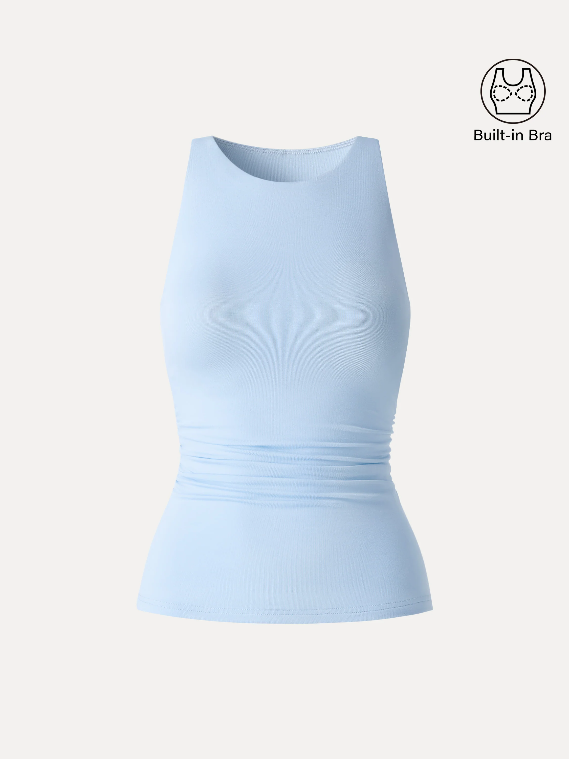 Back Smoothing Ruched Sleeveless Bandless Bra Top - Image 10