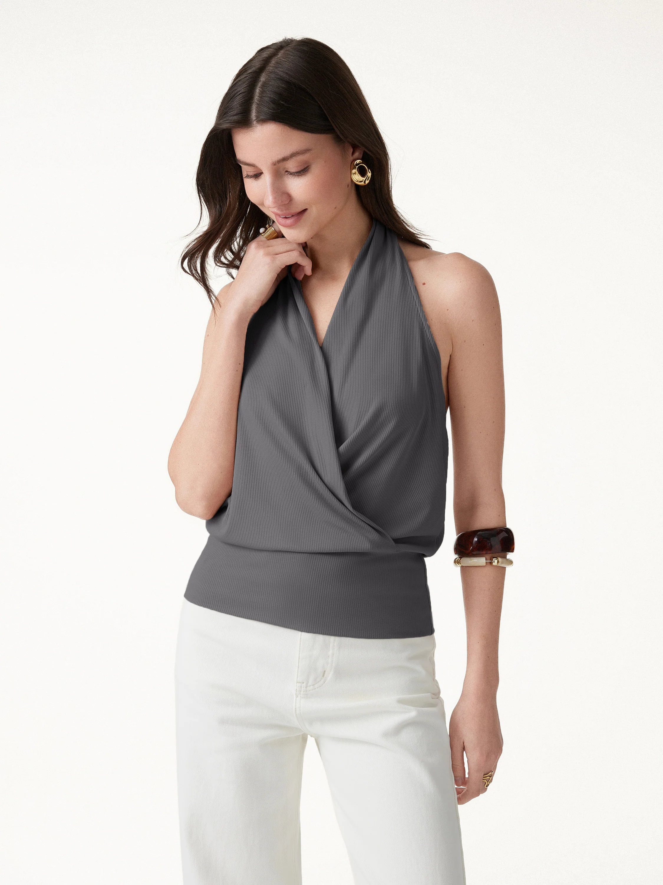 Bamboo Blend Halter Neck Relaxed Top - Image 12