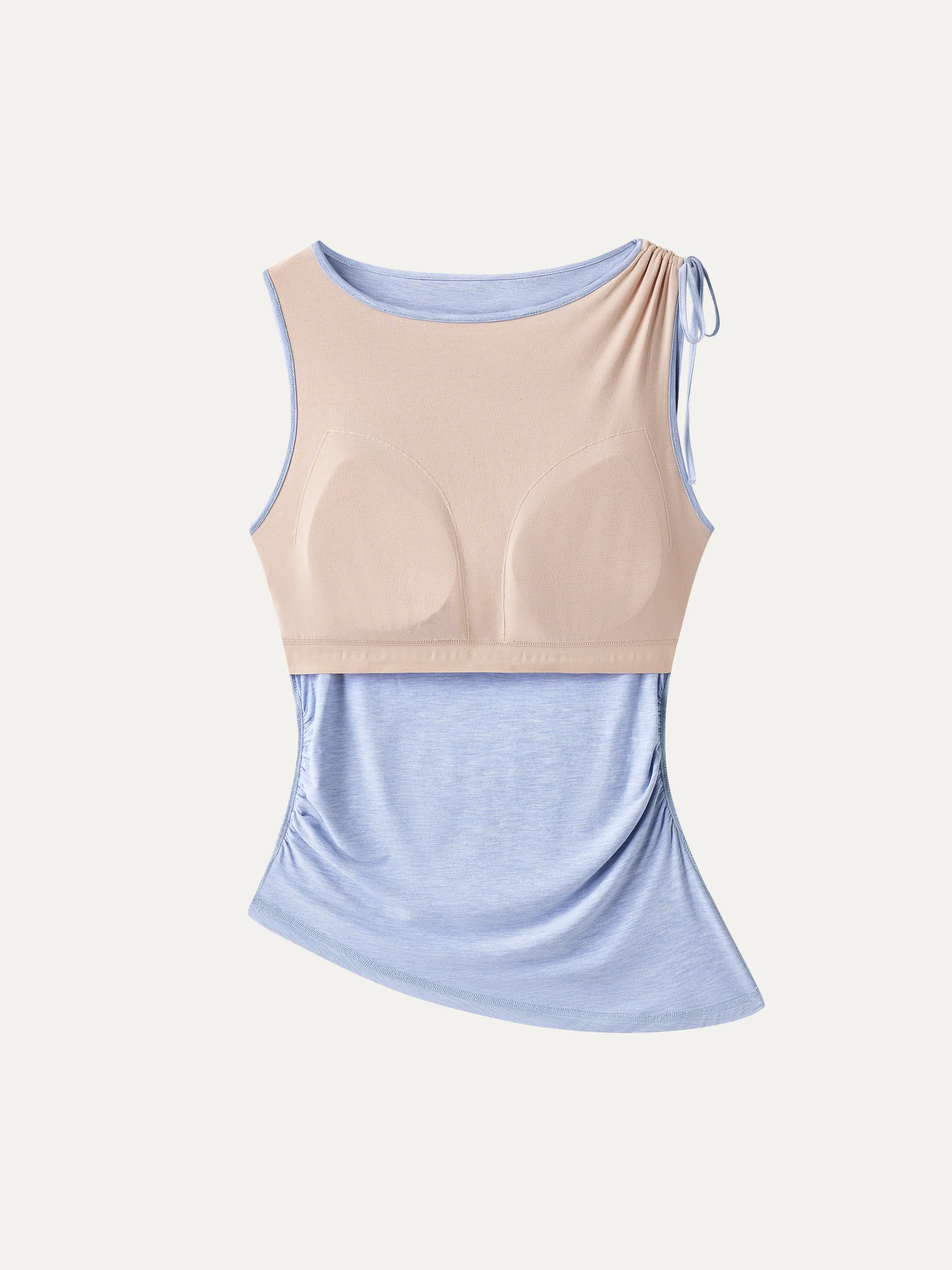 Bamboo Heathered Boatneck Ruched Bra Top - Image 7