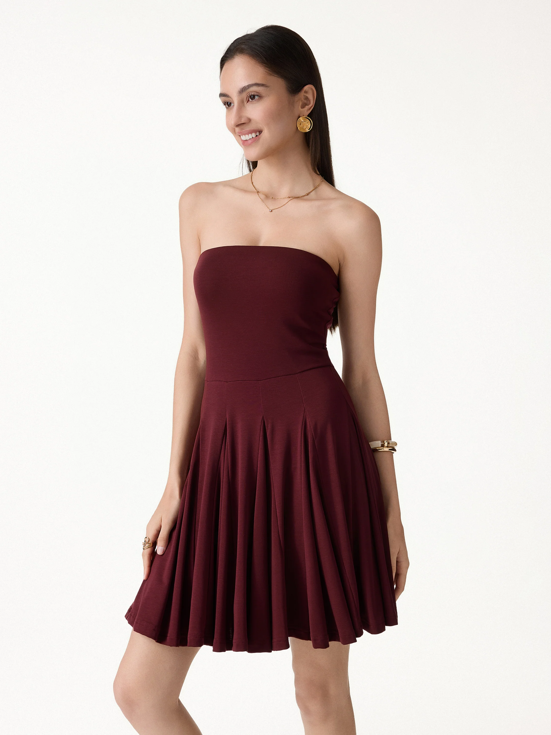 Bandeau Godet Circle Flare Mini Bra Dress - Image 6