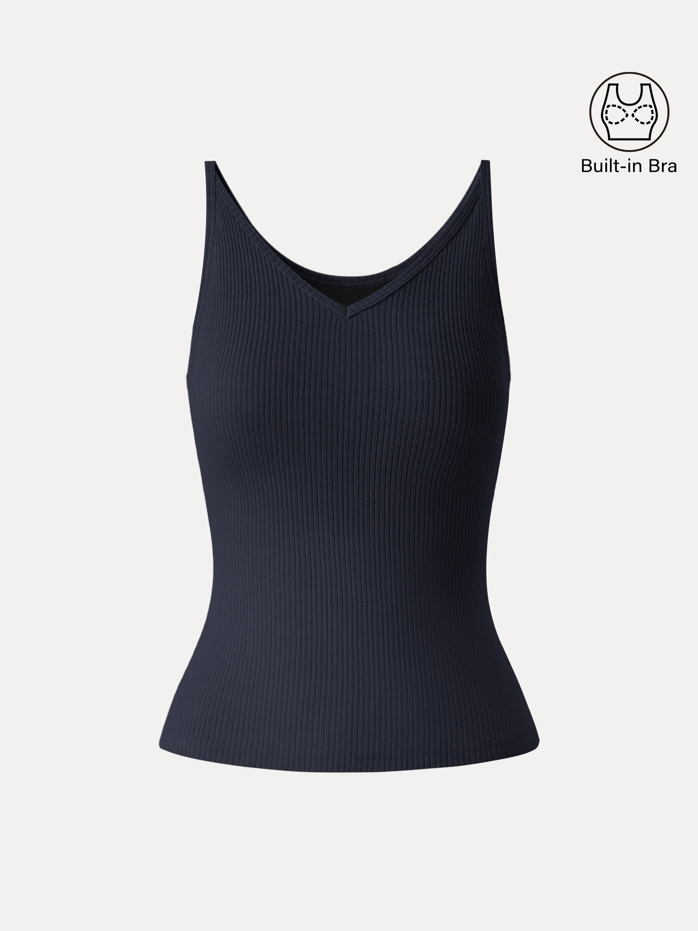 Breathable V-Neck Spaghetti Bra Tank - Image 2