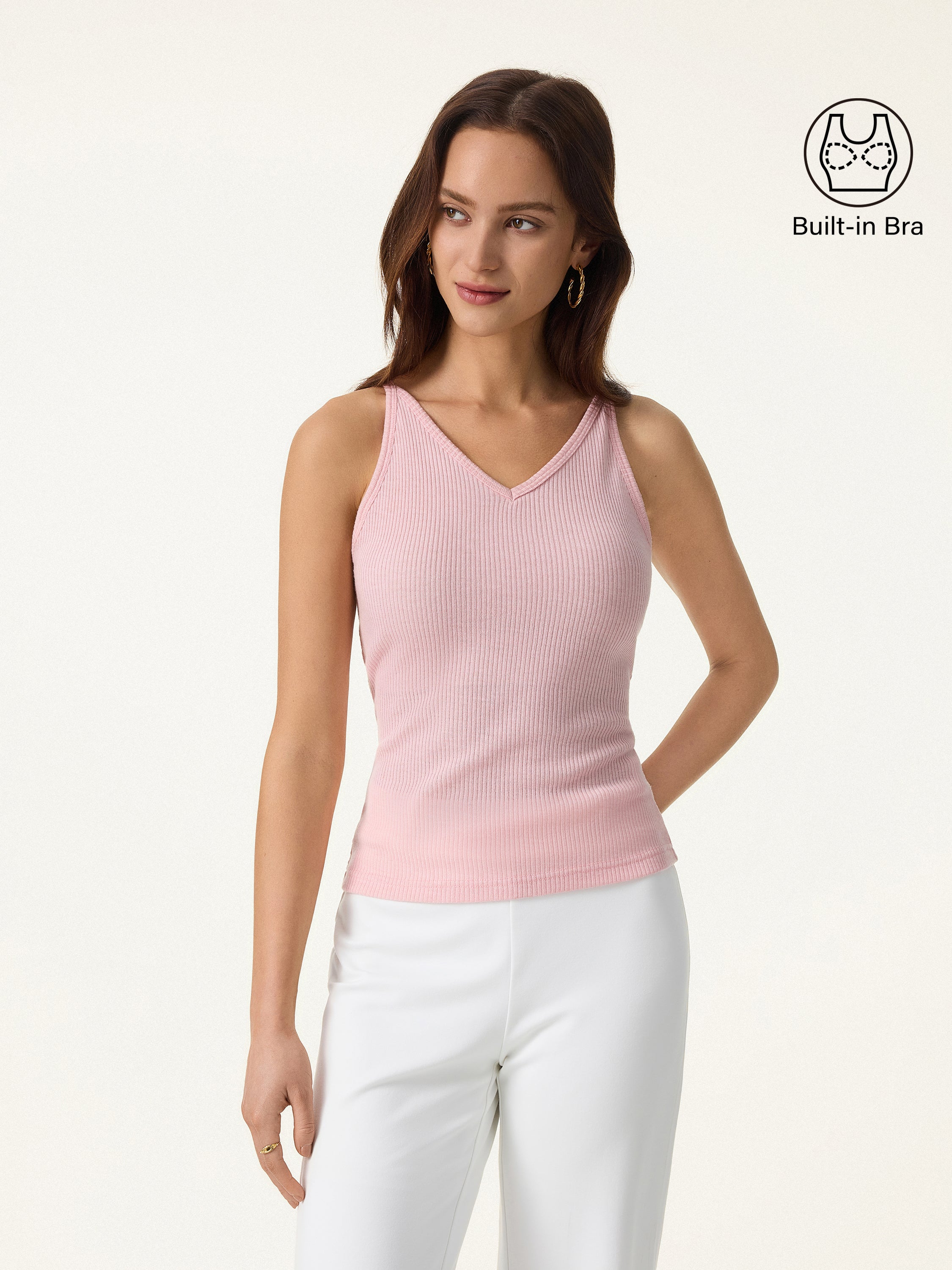 Breathable V-Neck Spaghetti Bra Tank - Image 4