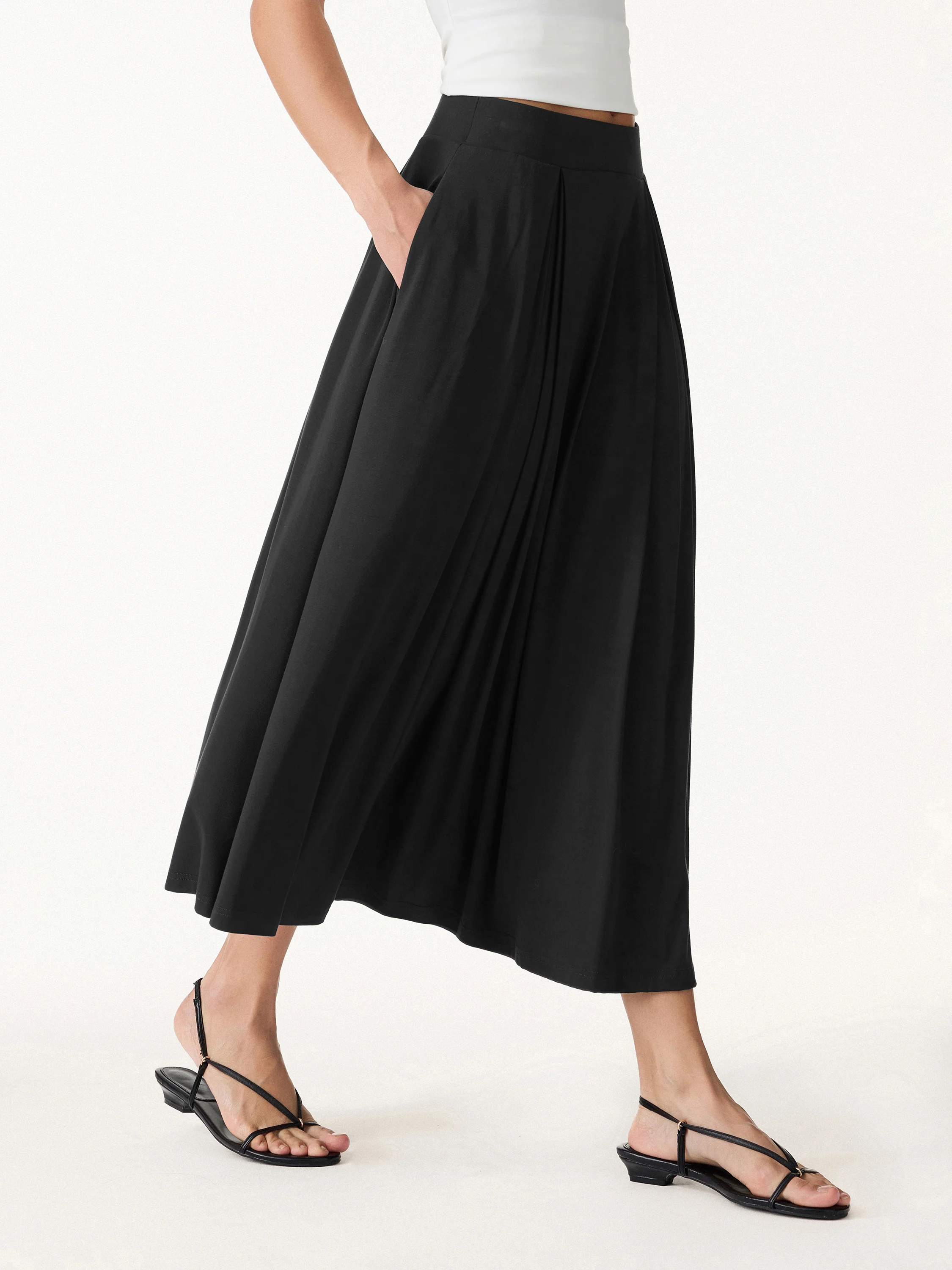 Breezy Drapey Midi Skirt - Image 4