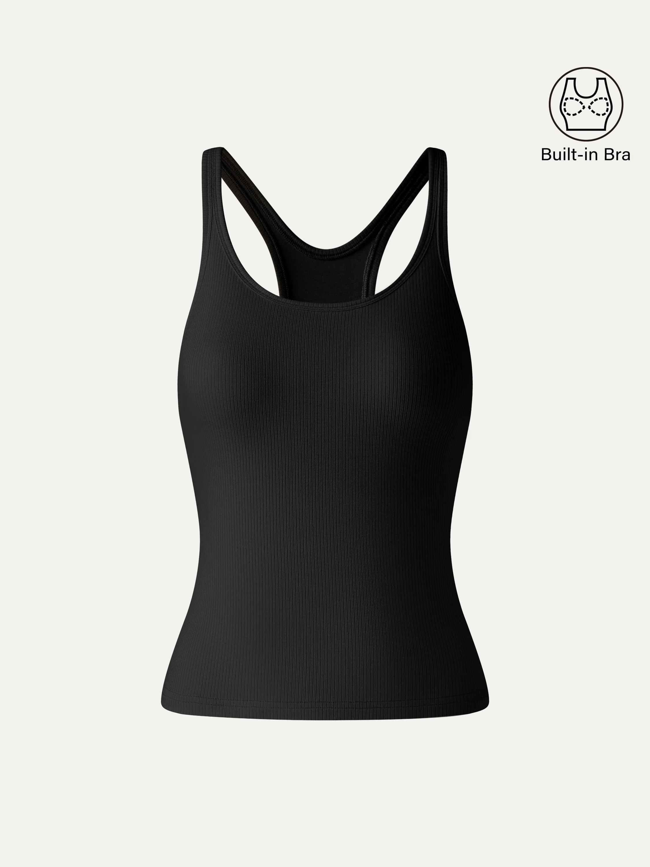 Cool-Touch Ribbed Scoop Neck Racer Back Bra Tank - Image 13