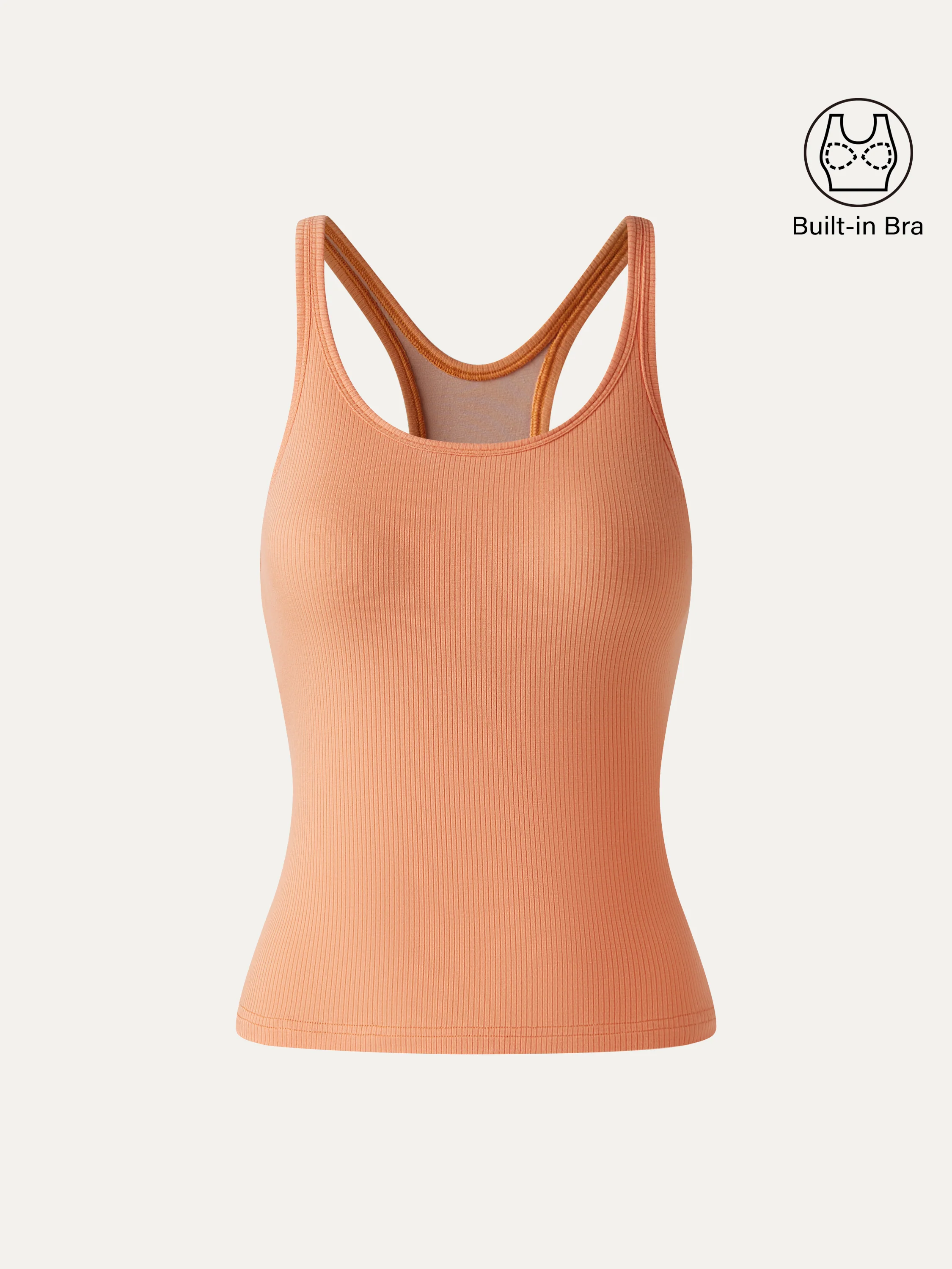 Cool-Touch Ribbed Scoop Neck Racer Back Bra Tank - Image 9