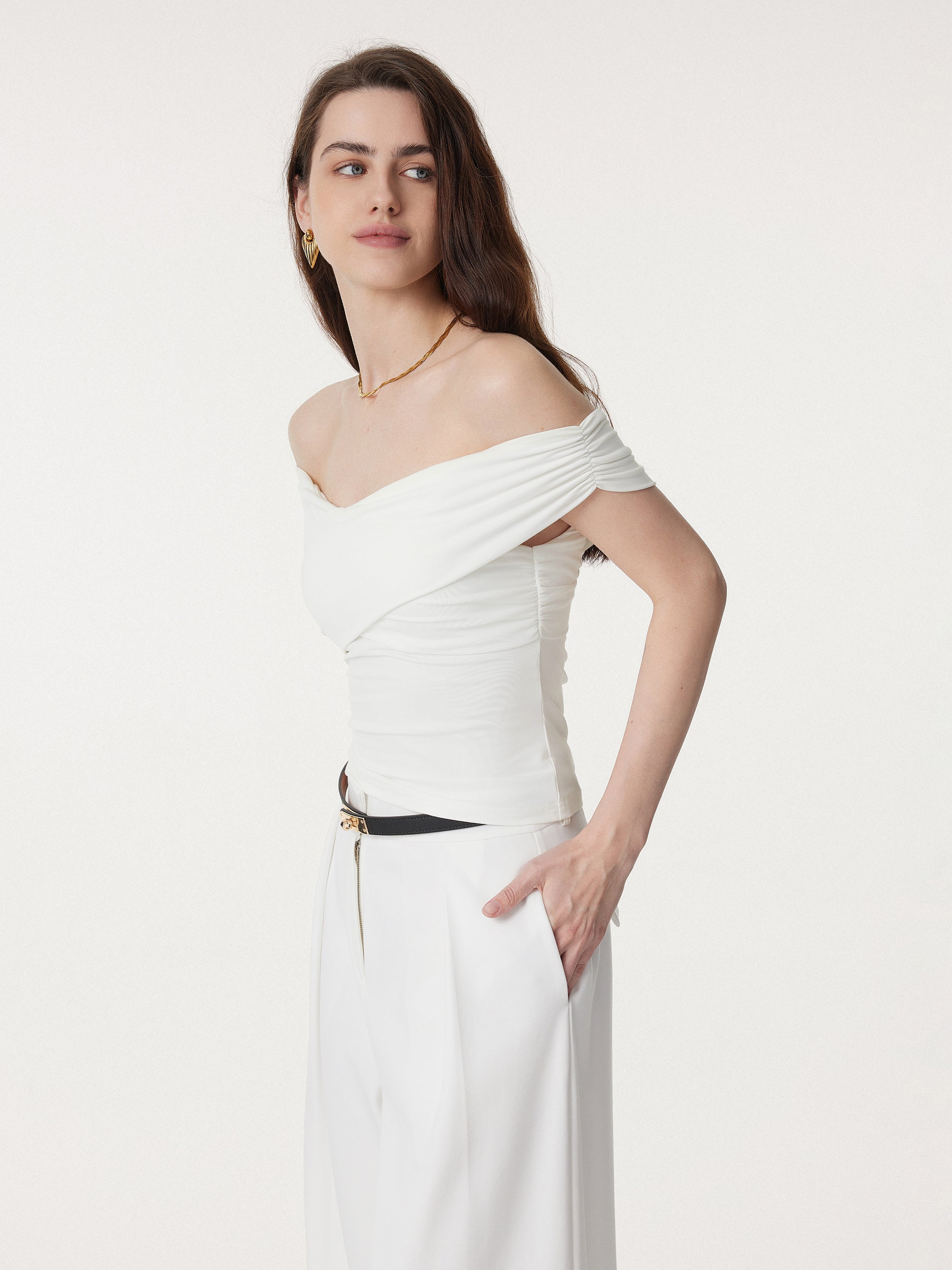 Criss Cross Off Shoulder New Airy Bra Top - Image 11