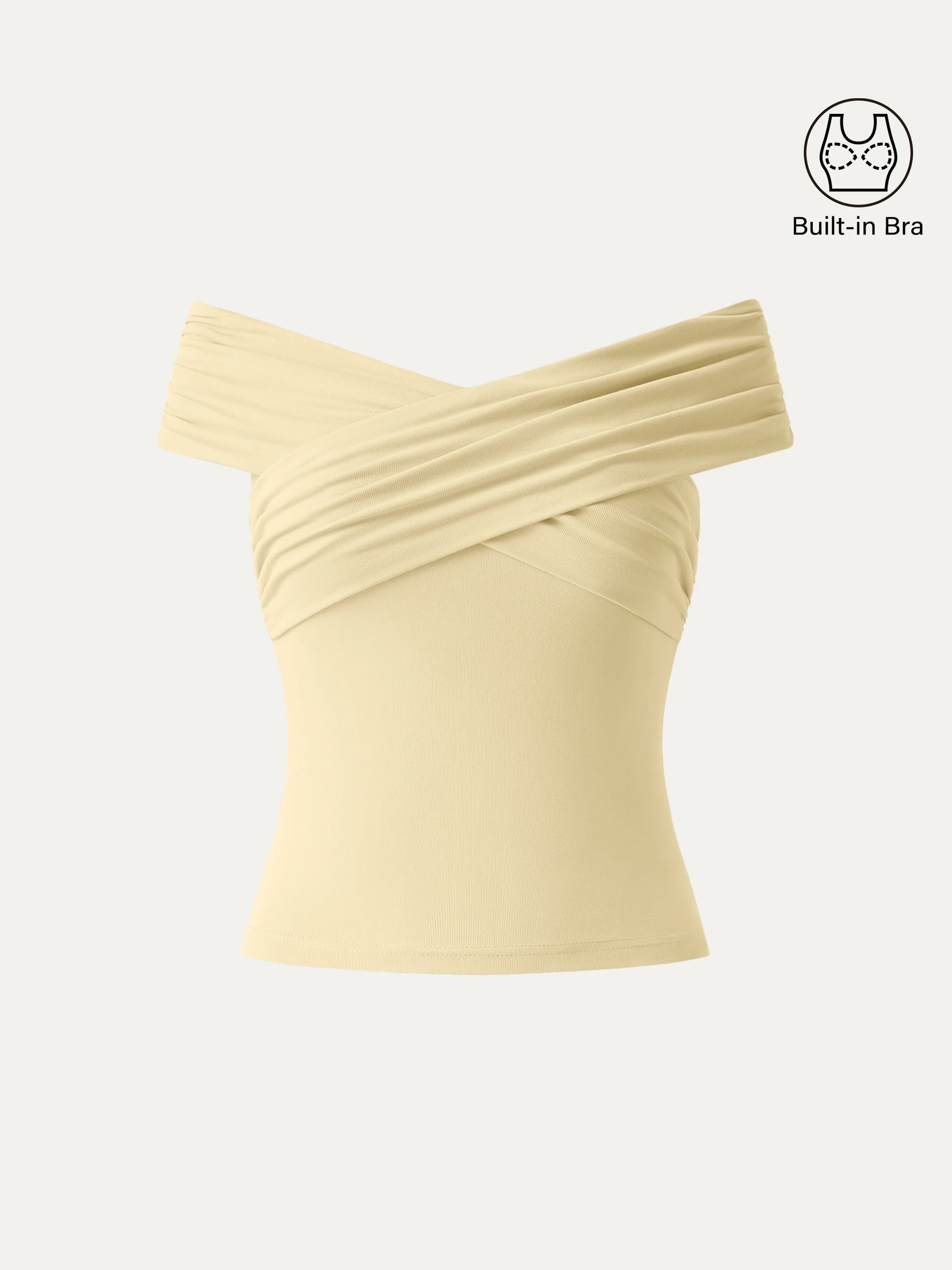 Criss Cross Off Shoulder New Airy Bra Top - Image 24