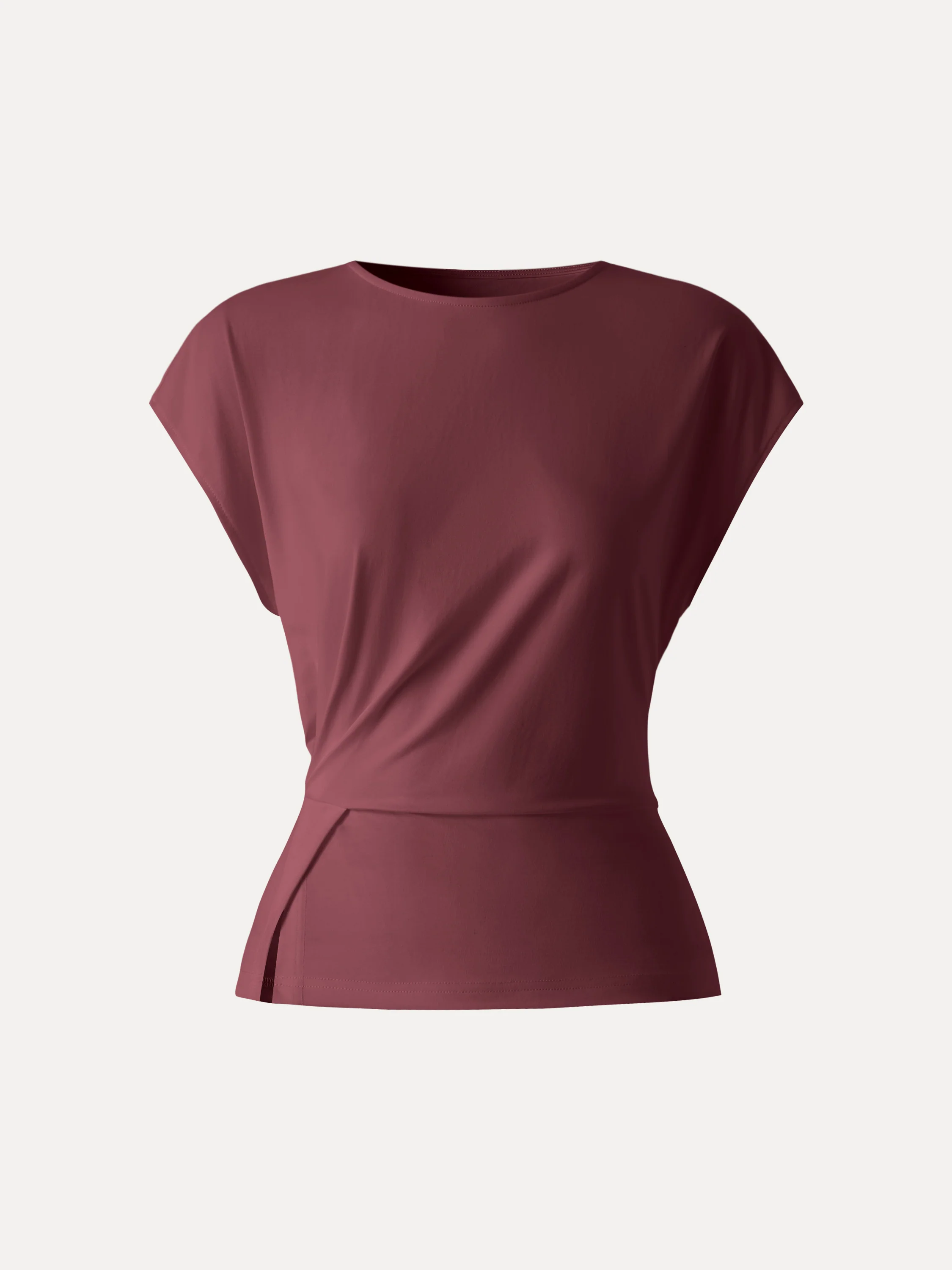 Cooling Ponte Relaxed Round Neck Tucked Top - Image 14