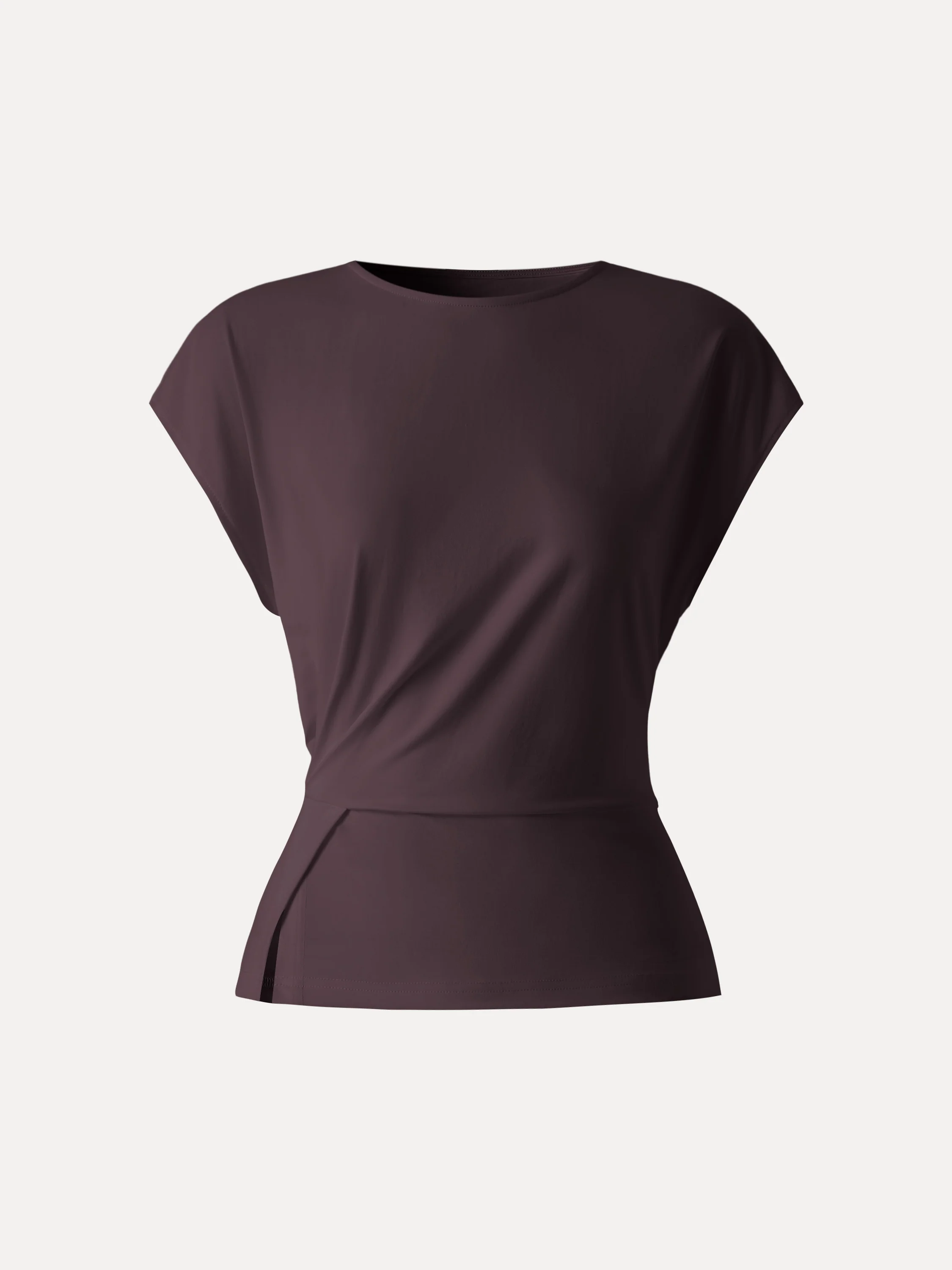Cooling Ponte Relaxed Round Neck Tucked Top - Image 16