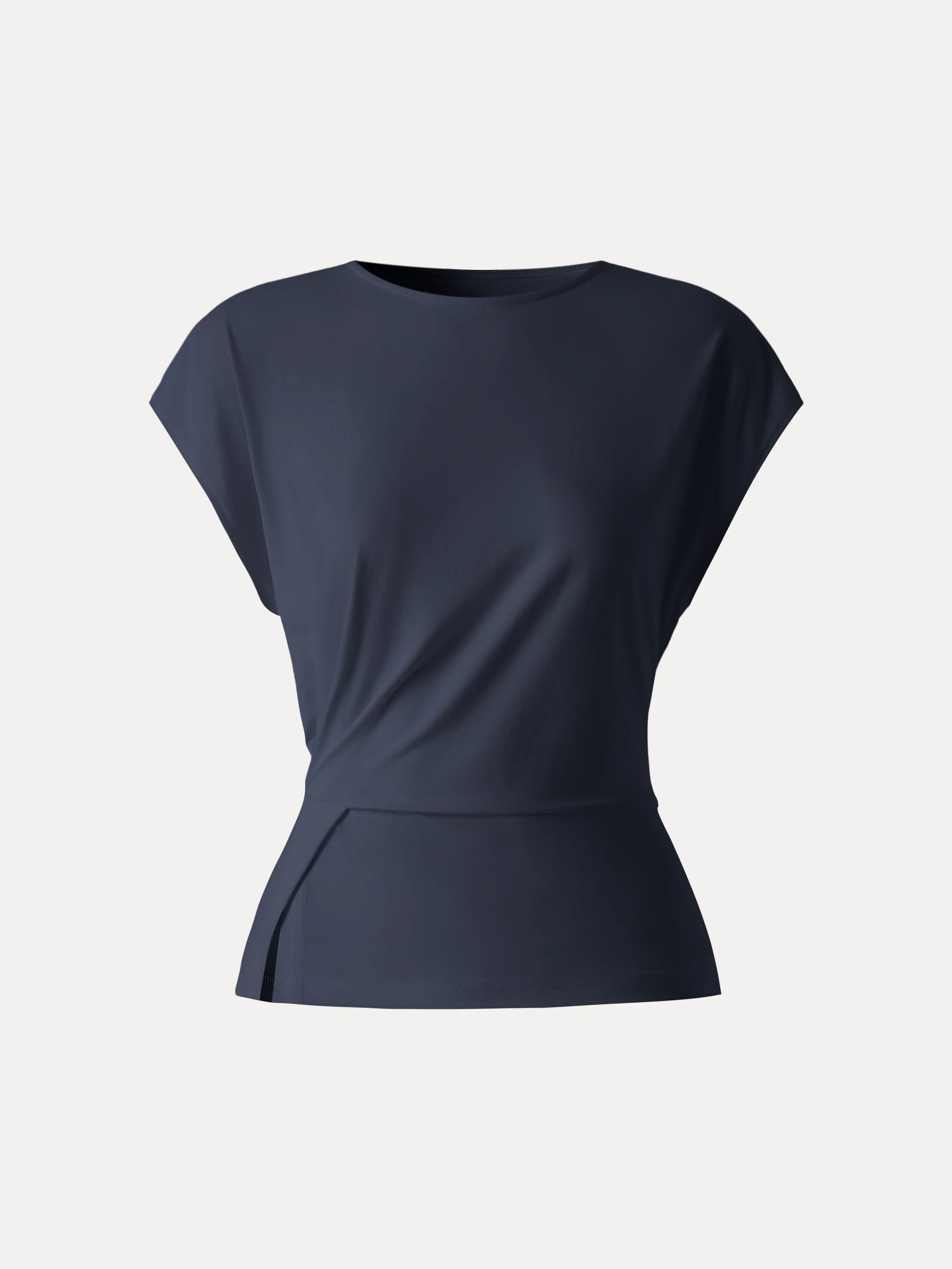 Cooling Ponte Relaxed Round Neck Tucked Top - Image 17