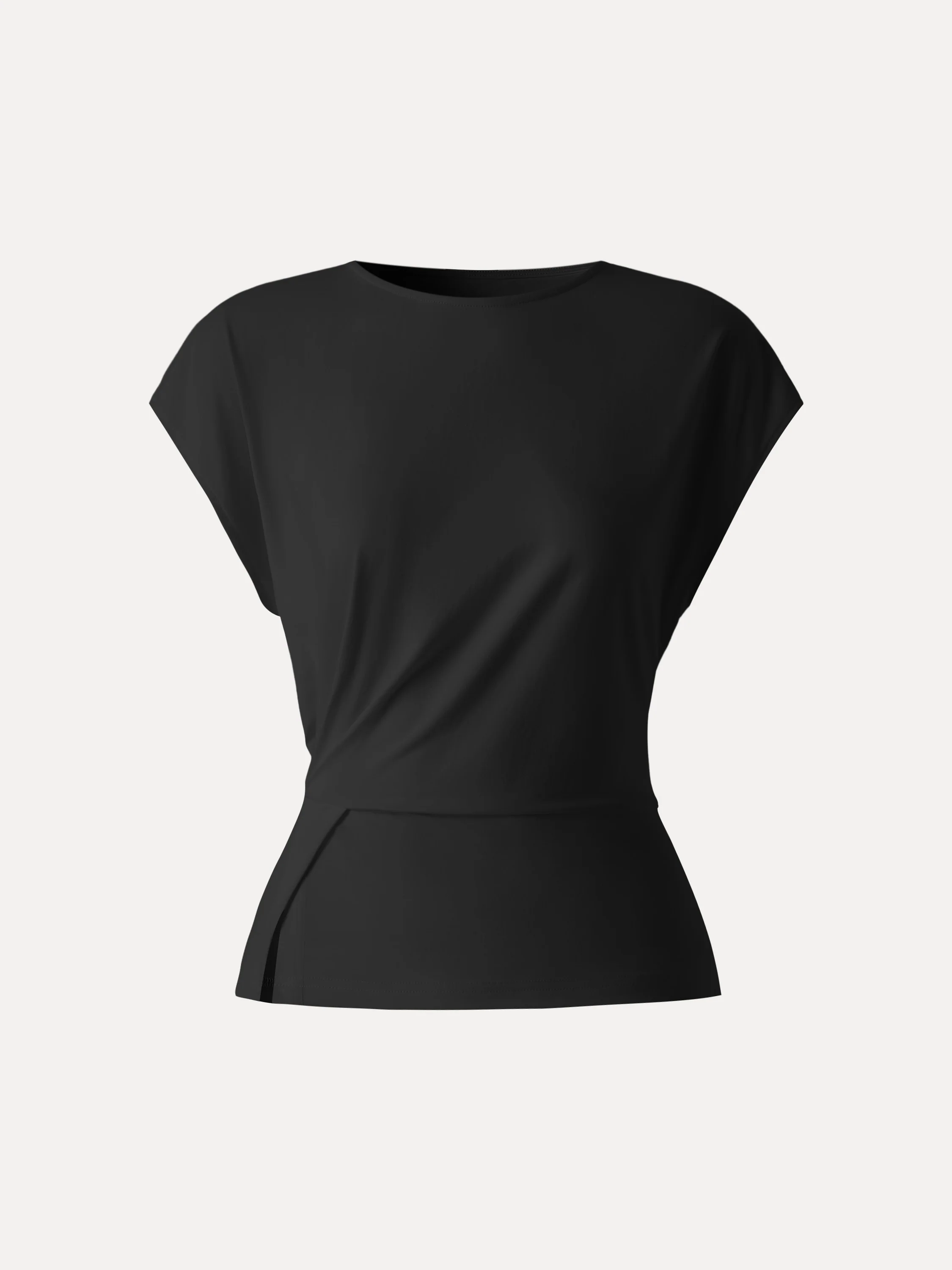 Cooling Ponte Relaxed Round Neck Tucked Top - Image 18