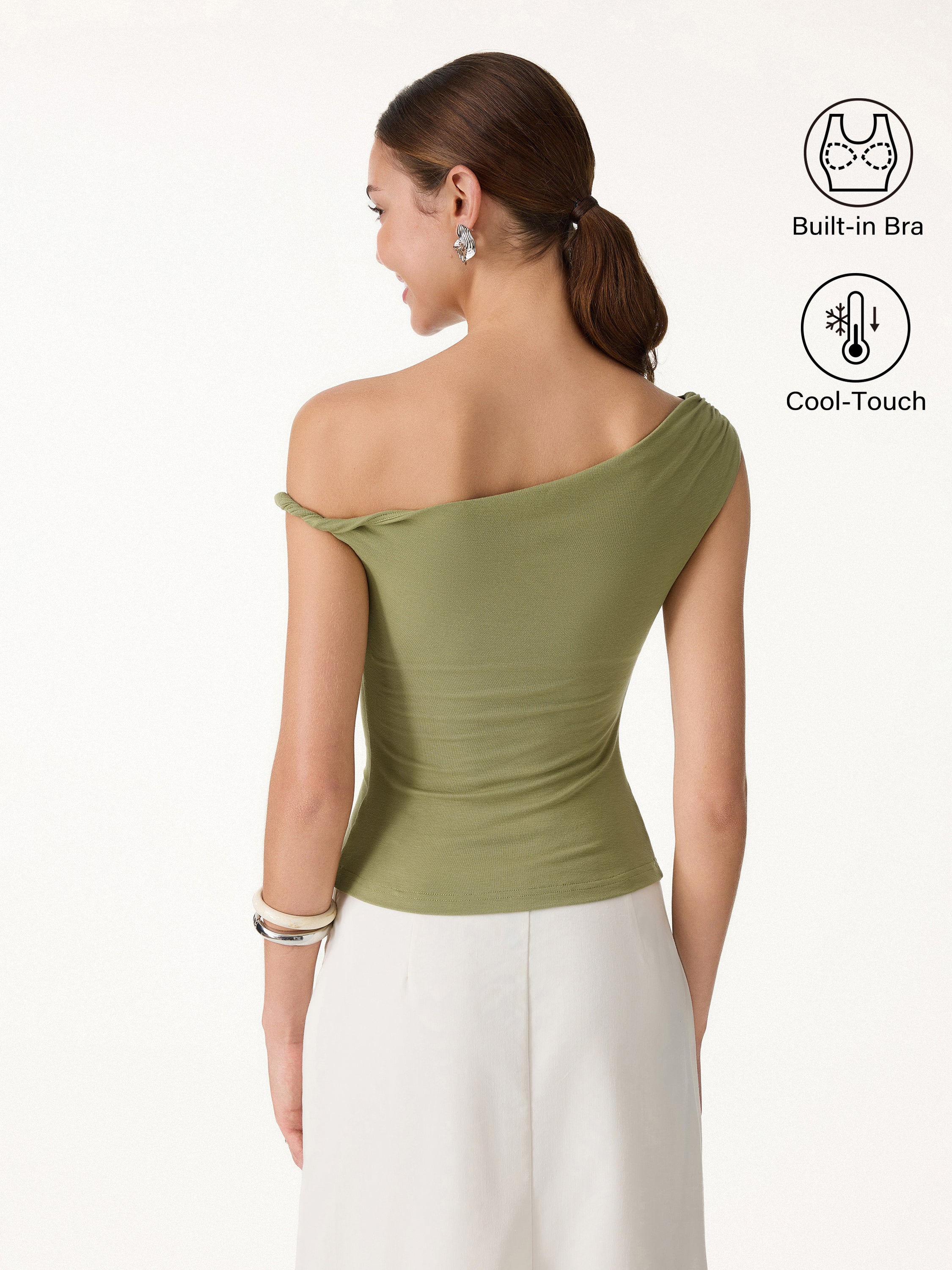 CoolTouch Asymmetrical Shoulder Bra Top - Image 6