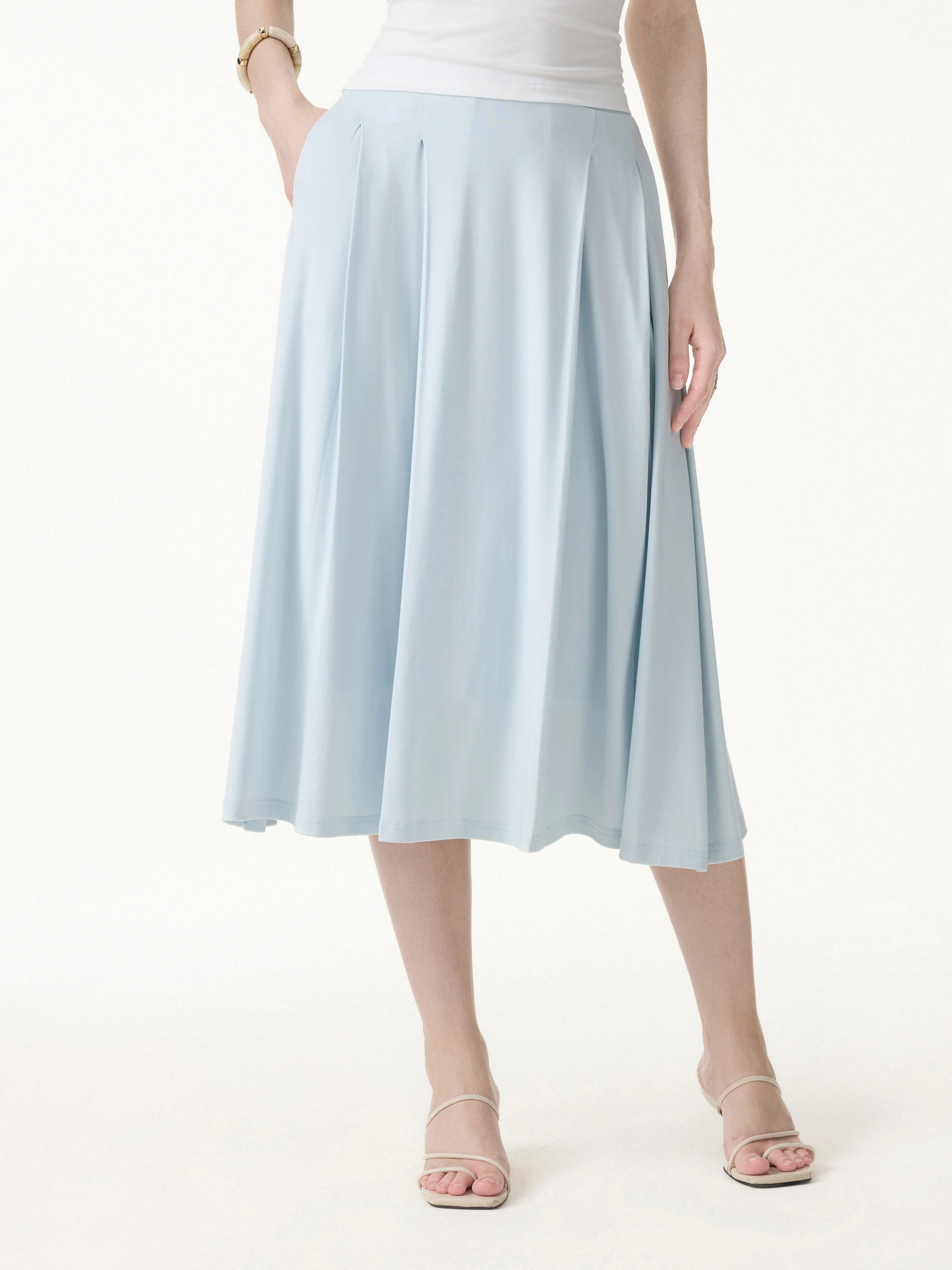 CoolTouch Circle Flare Midi Skirt with Pockets - Image 5