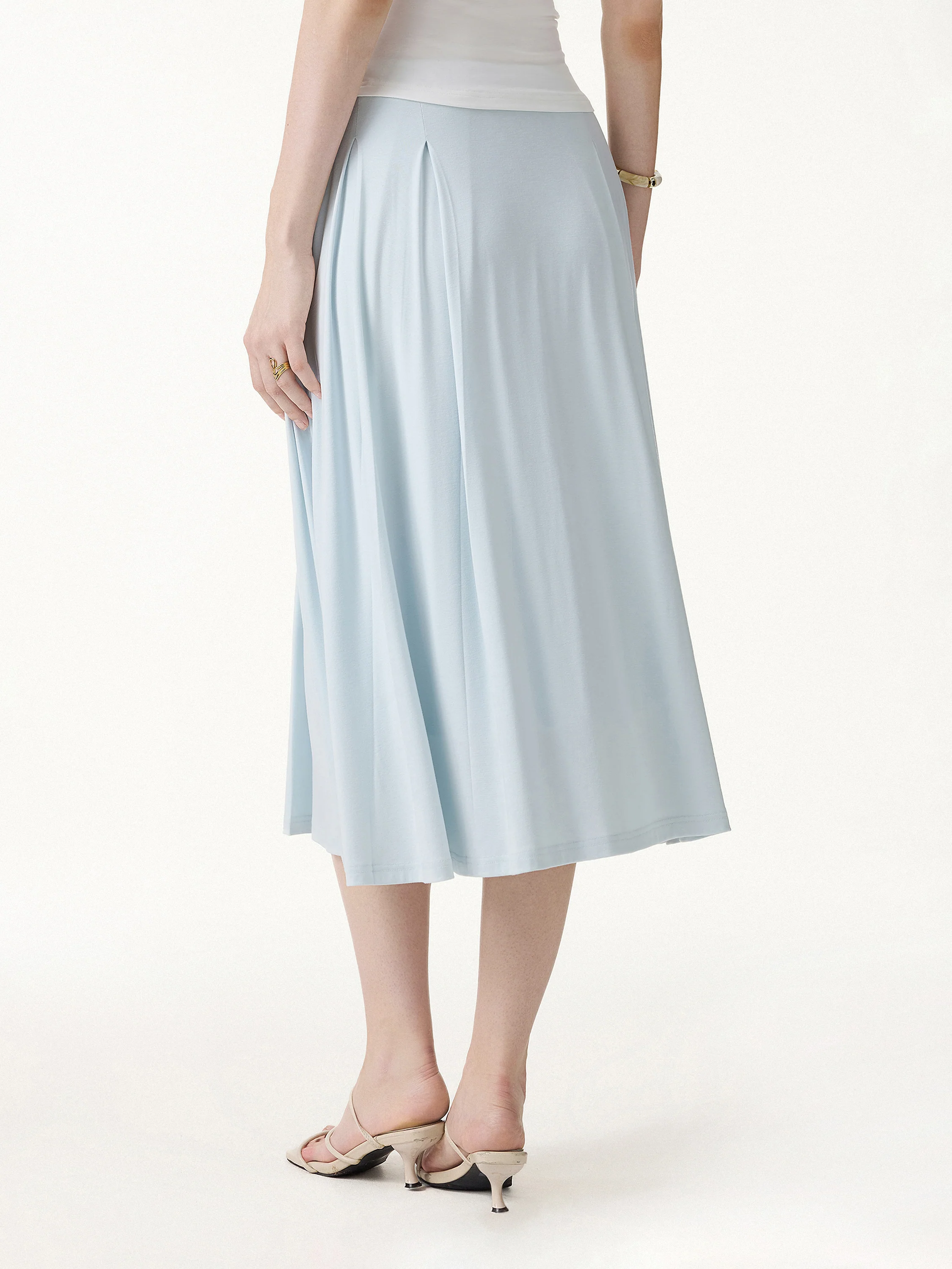 CoolTouch Circle Flare Midi Skirt with Pockets - Image 8
