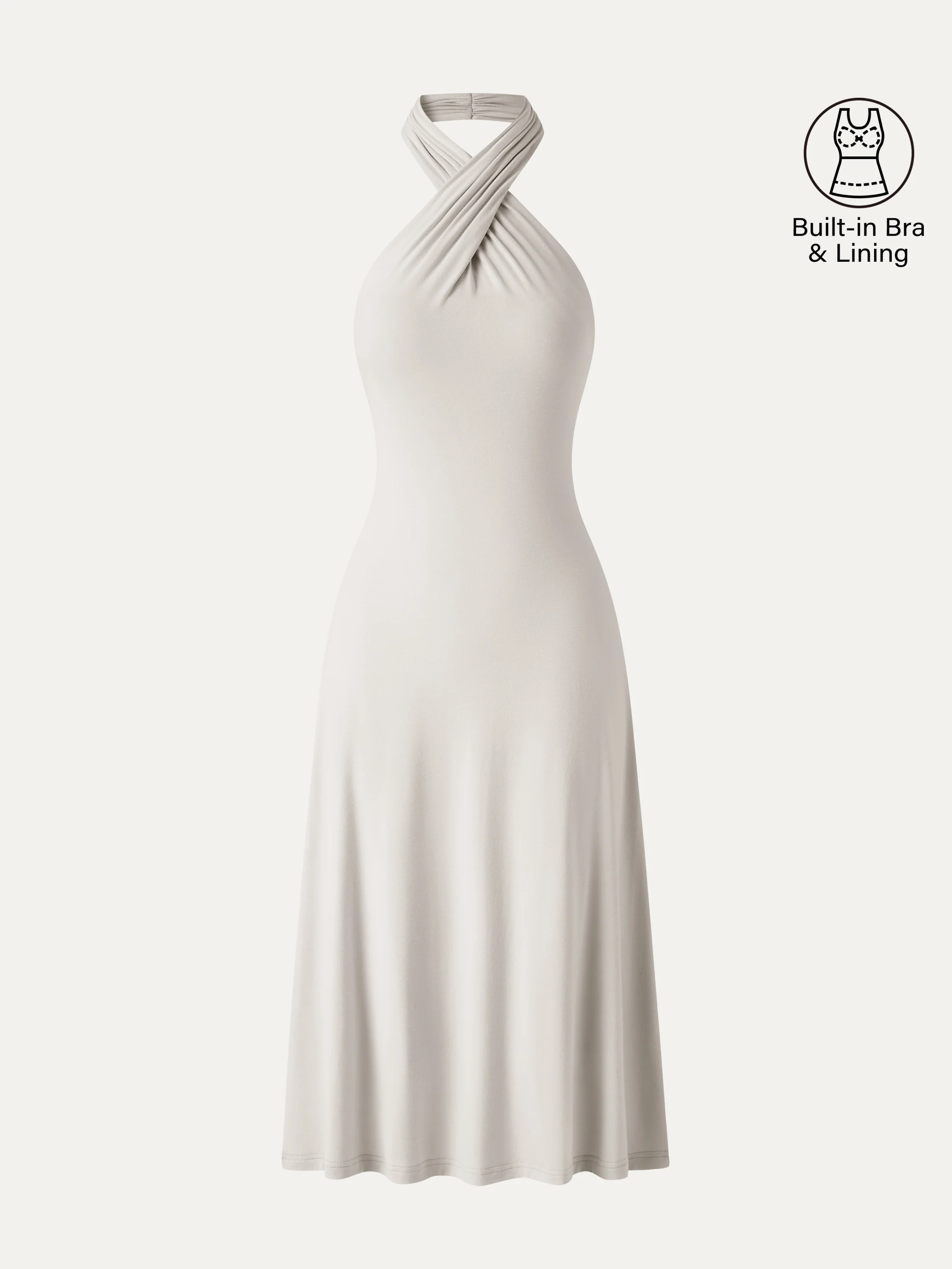 CoolTouch Criss-Cross Halter Open-Back Midi Bra Dress - Image 11