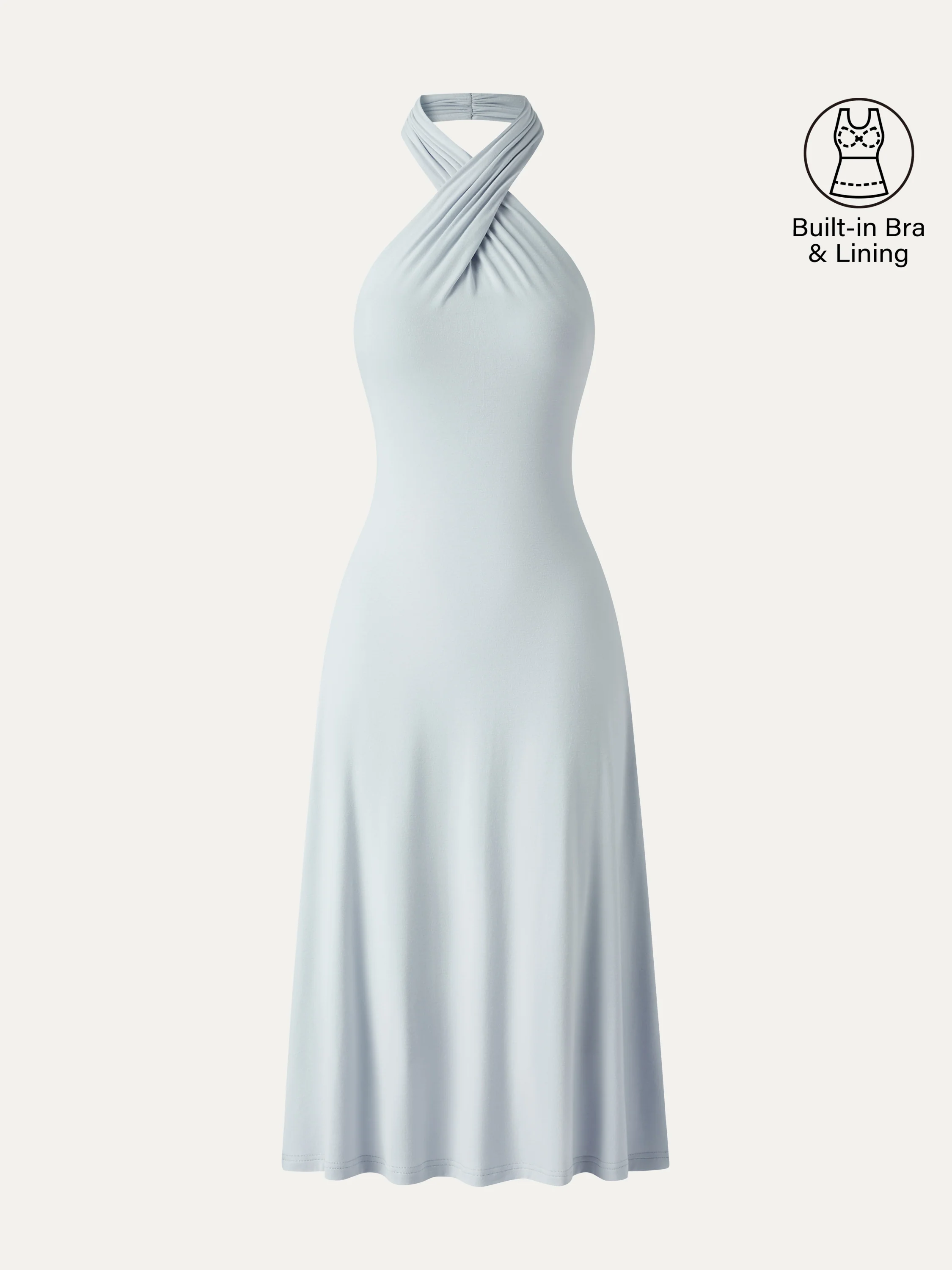 CoolTouch Criss-Cross Halter Open-Back Midi Bra Dress - Image 12