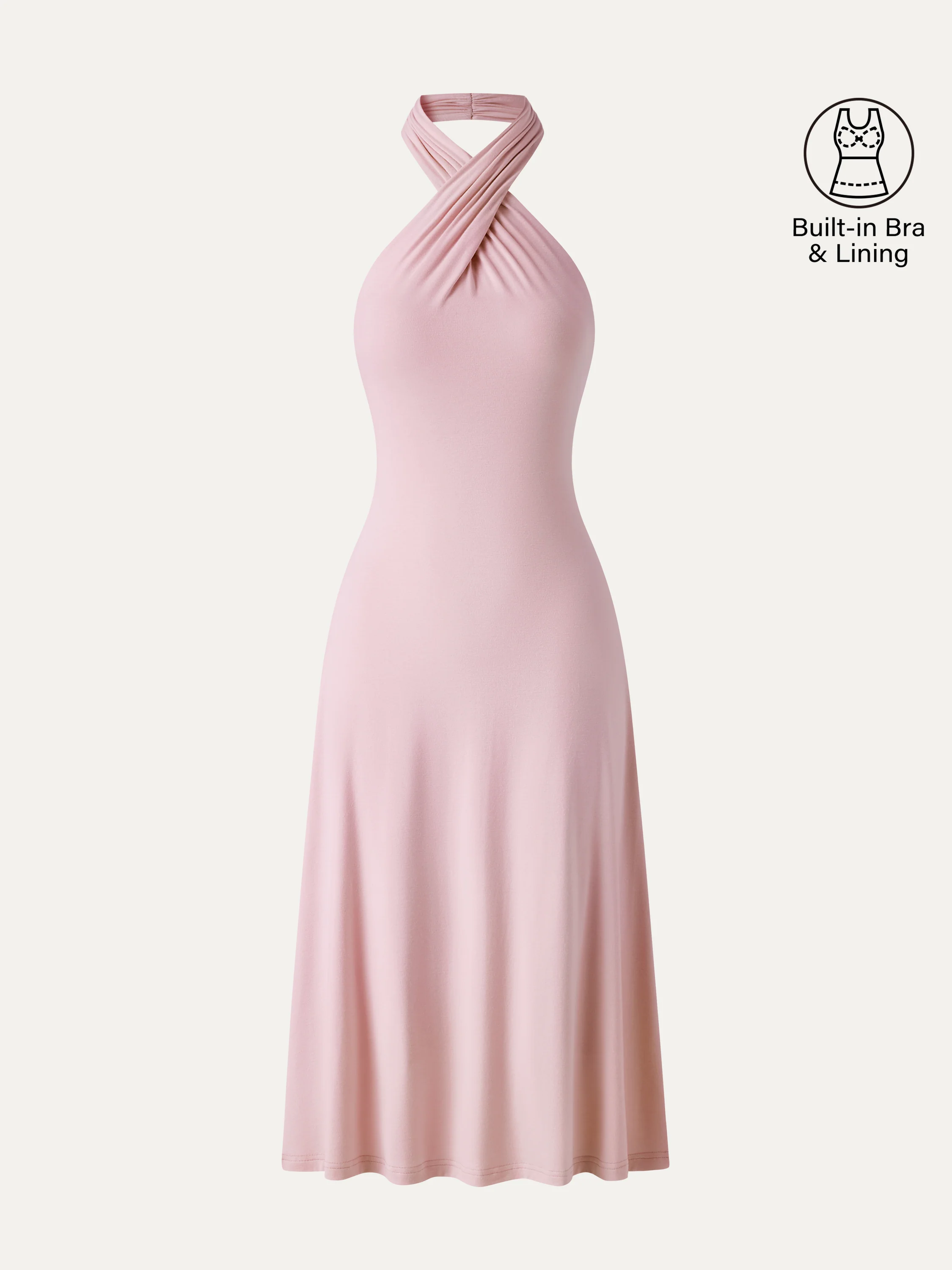 CoolTouch Criss-Cross Halter Open-Back Midi Bra Dress - Image 13