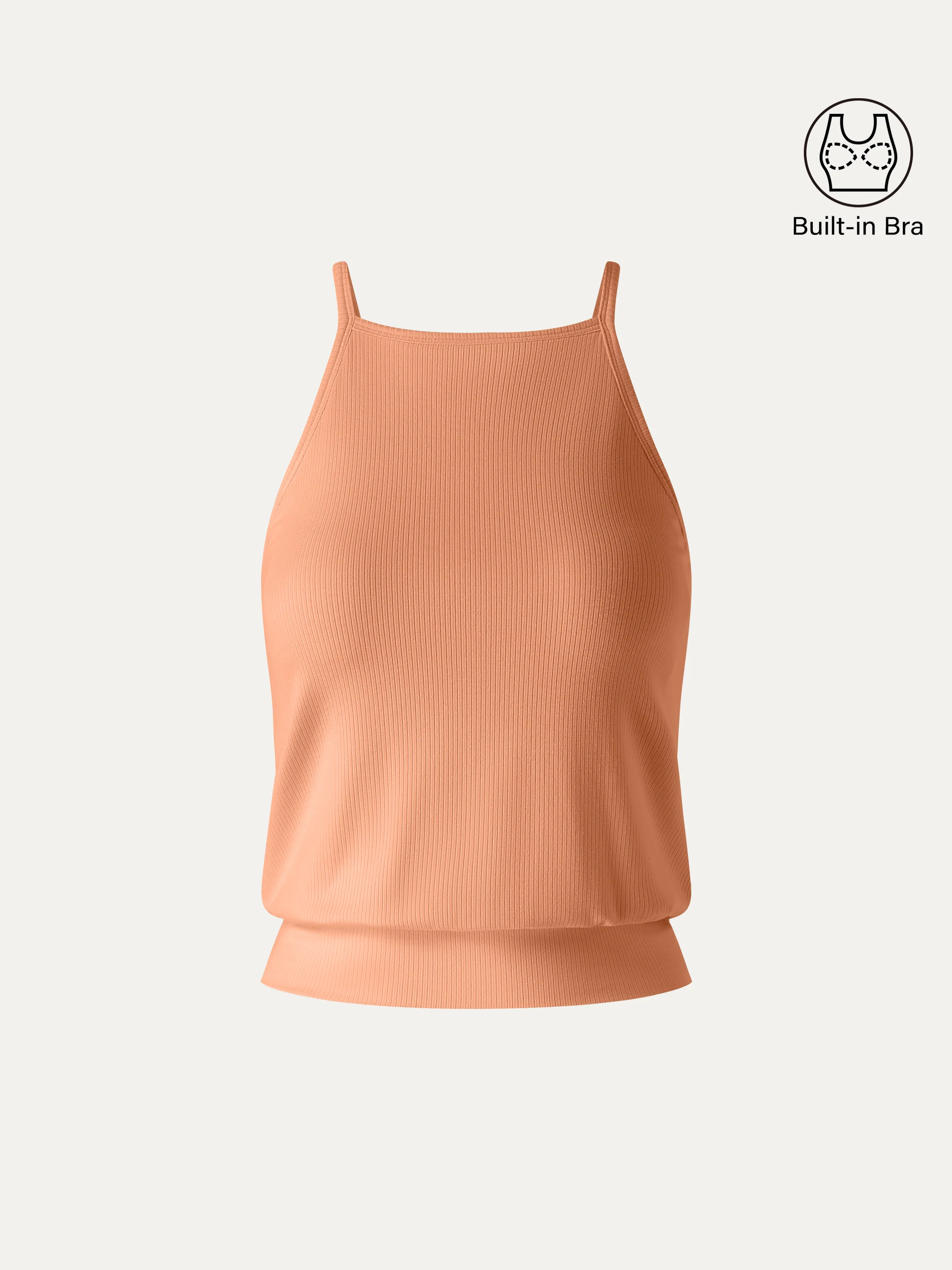CoolTouch High Square Neck Banded Hem Bra Top - Image 11