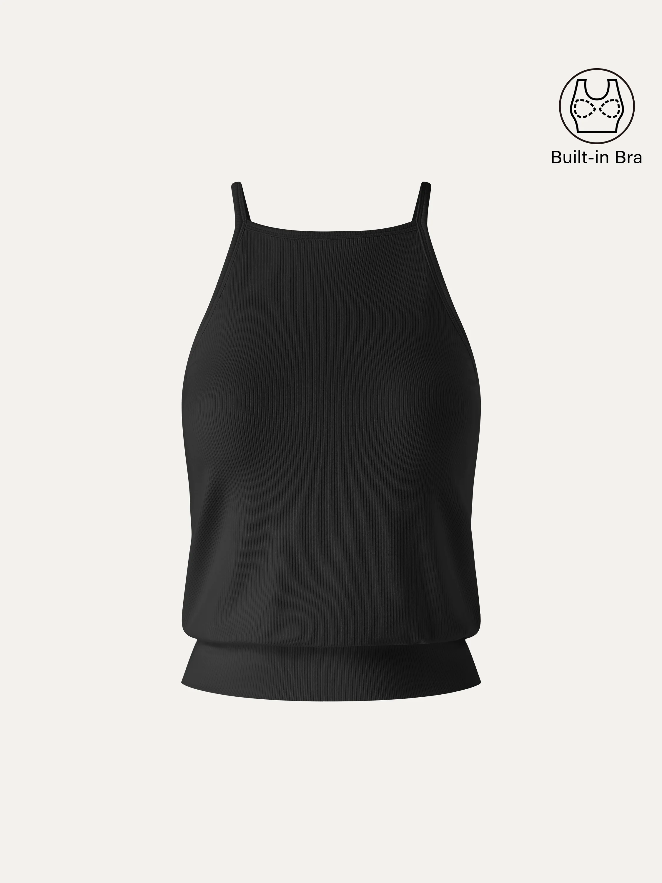 CoolTouch High Square Neck Banded Hem Bra Top - Image 12