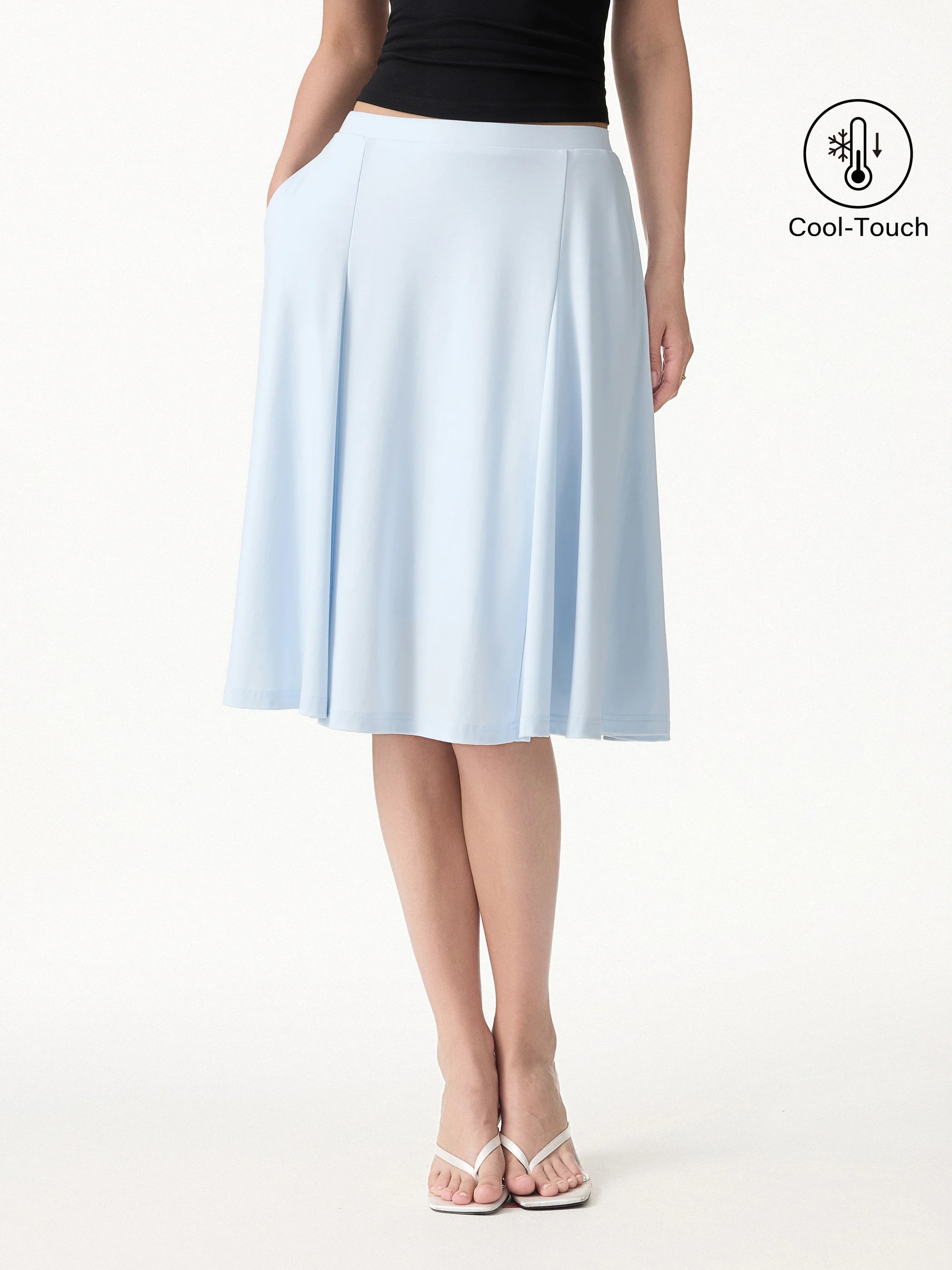 CoolTouch Midi Circle Flare Skirt with Pockets - Image 4