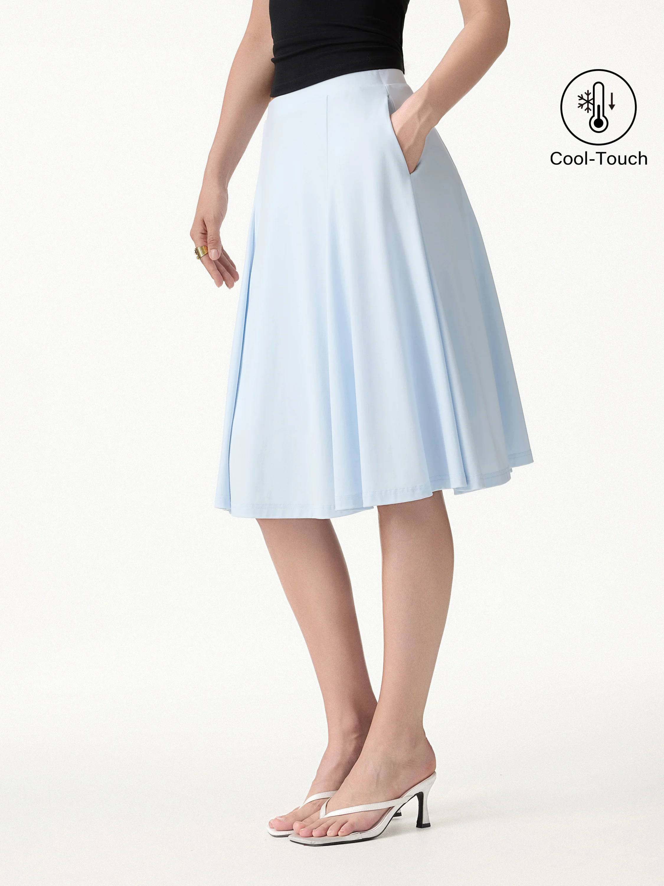 CoolTouch Midi Circle Flare Skirt with Pockets - Image 5