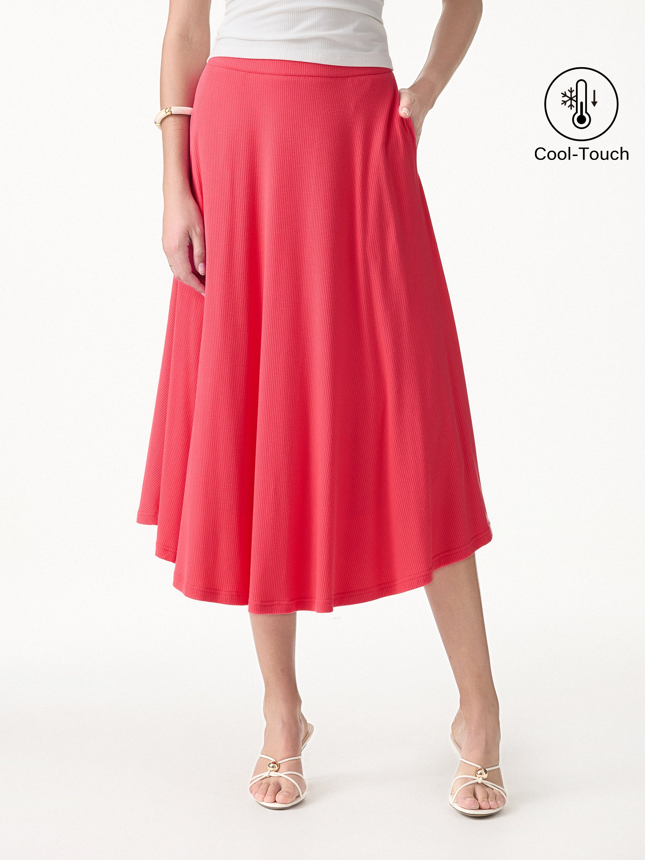 CoolTouch Midi Circle Flare Skirt with Pockets - Image 5