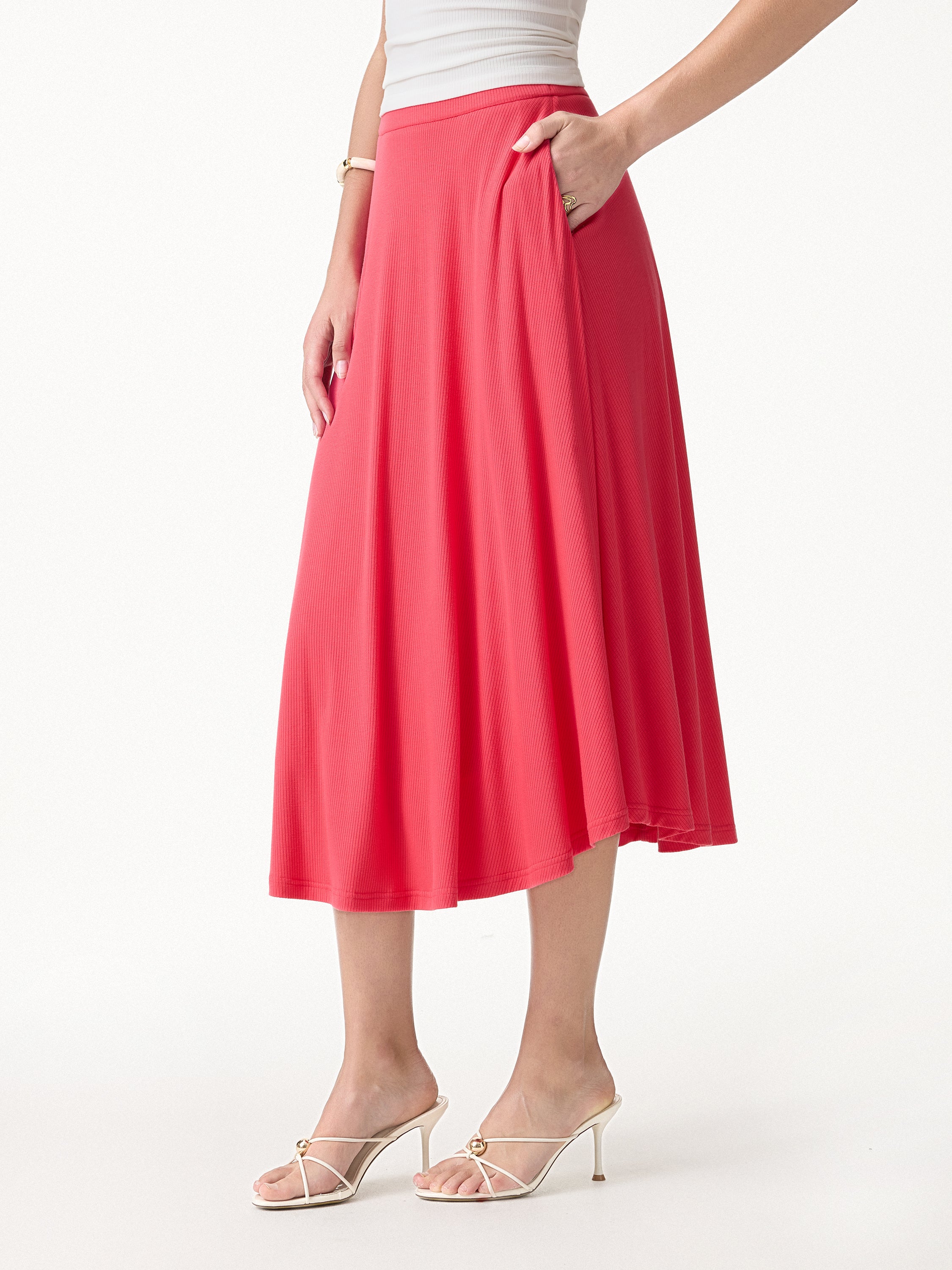 CoolTouch Midi Circle Flare Skirt with Pockets - Image 7