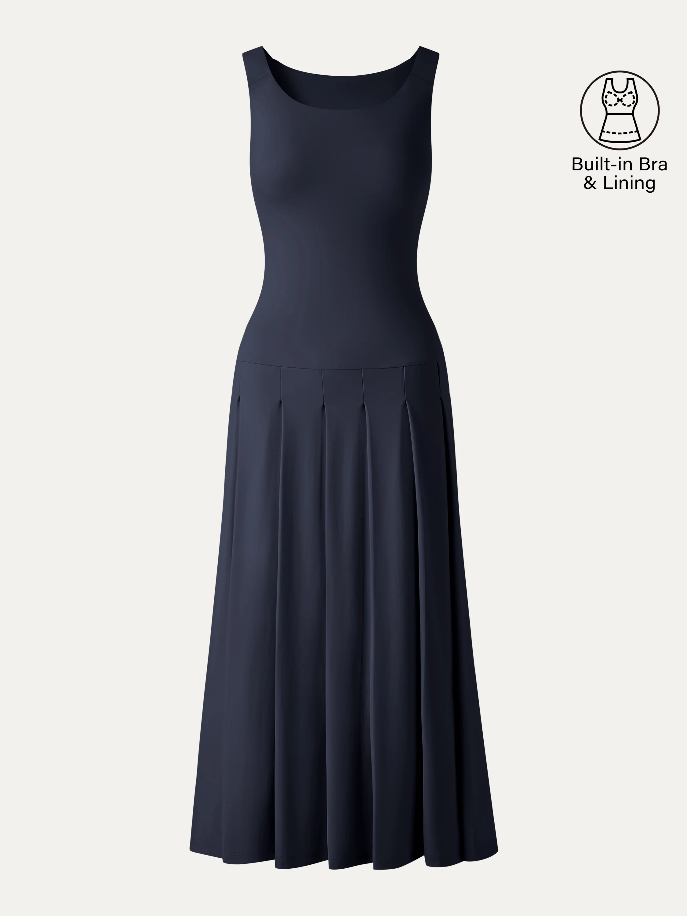 CoolTouch Multi-Wear Pleated Midi Bra Dress - Image 14