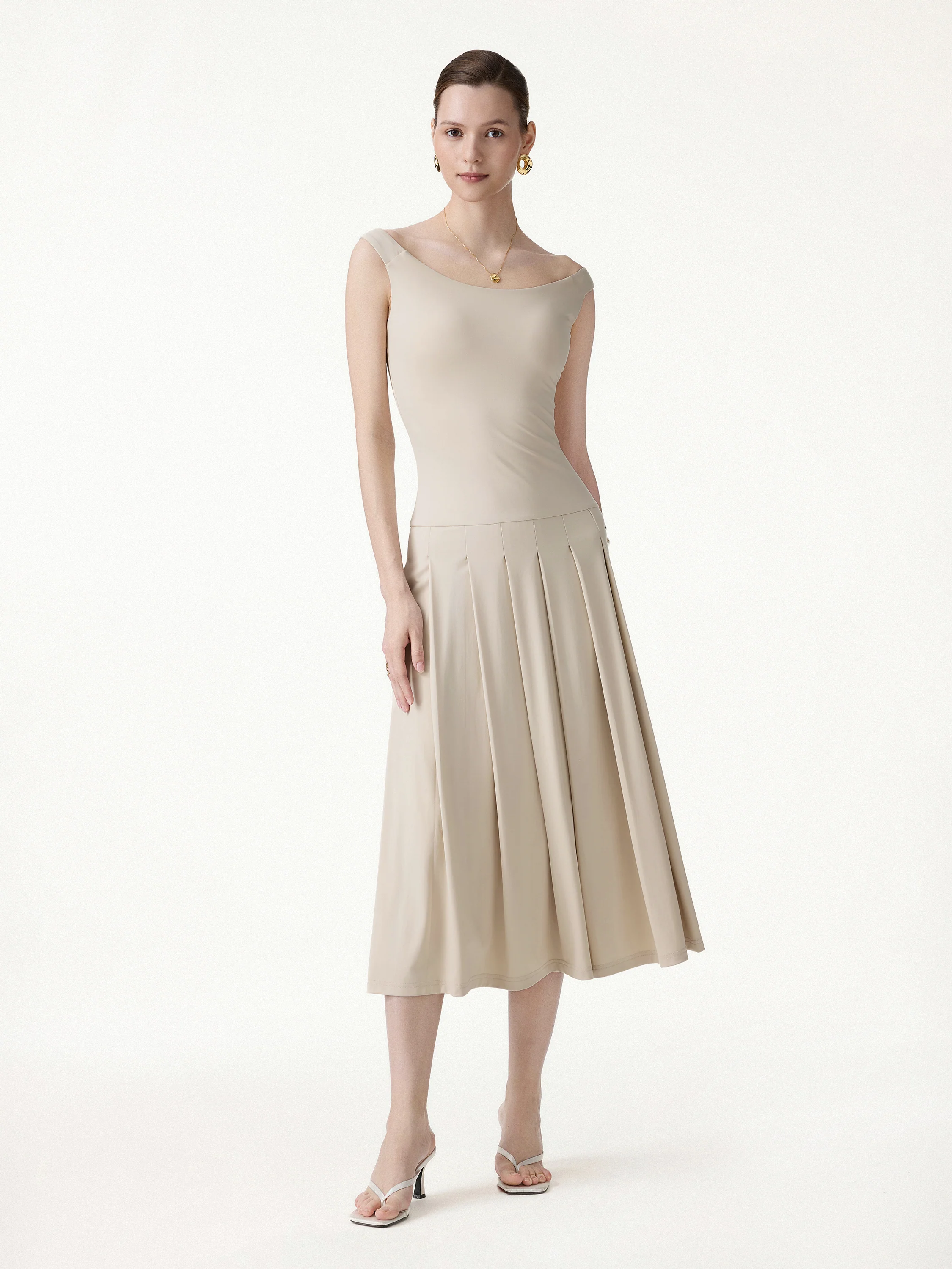 CoolTouch Multi-Wear Pleated Midi Bra Dress - Image 8