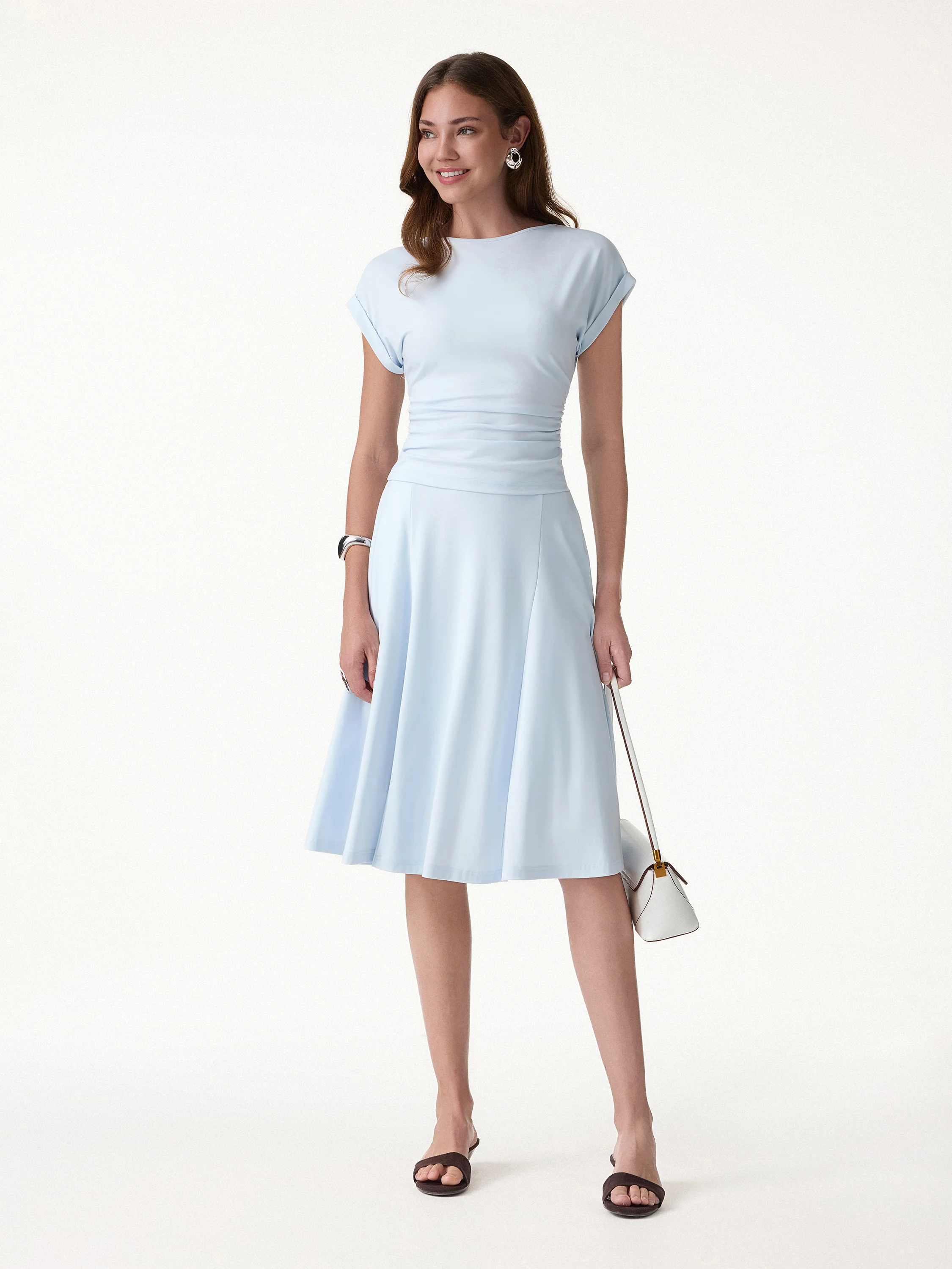CoolTouch Round Neck Ruched Tee - Image 4