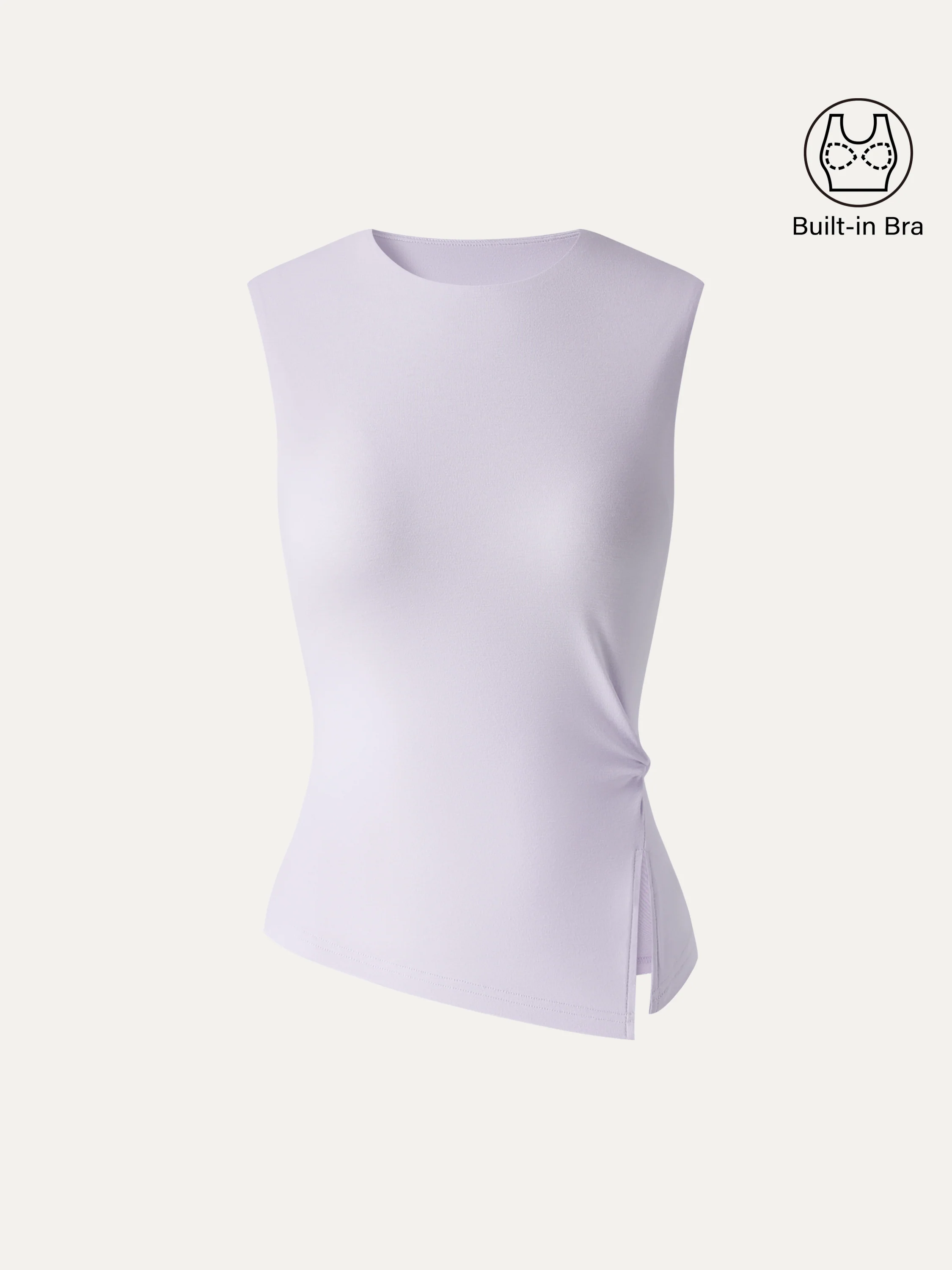 CoolTouch Round Neck Twisted Bra Tank with Slit - Image 12