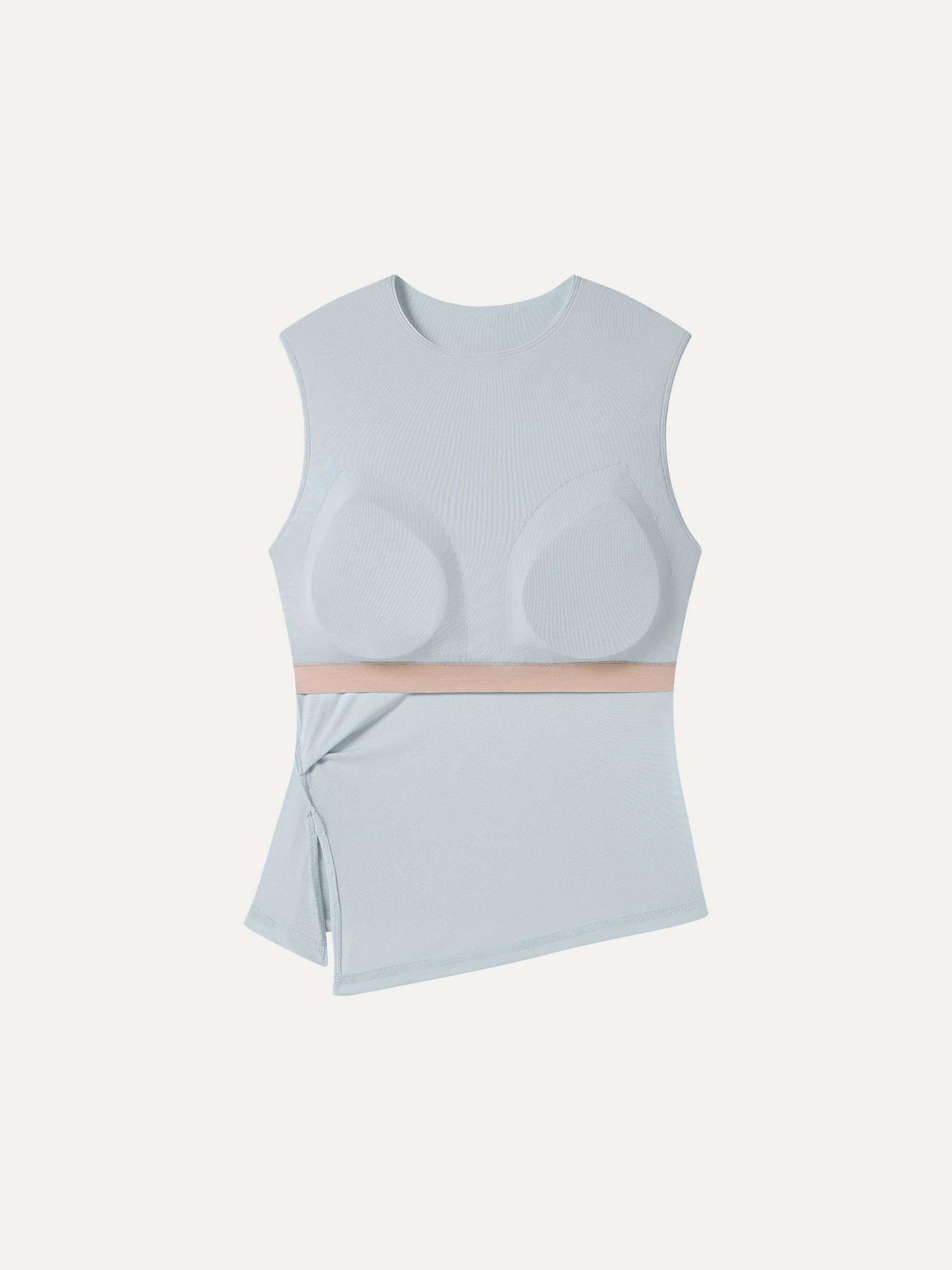 CoolTouch Round Neck Twisted Bra Tank with Slit - Image 7