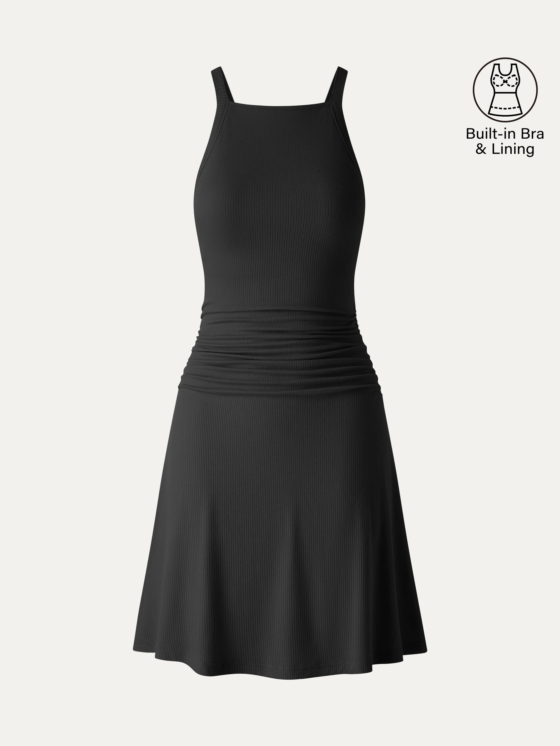 CoolTouch Square Neck Ruched Mini Bra Dress - Image 16