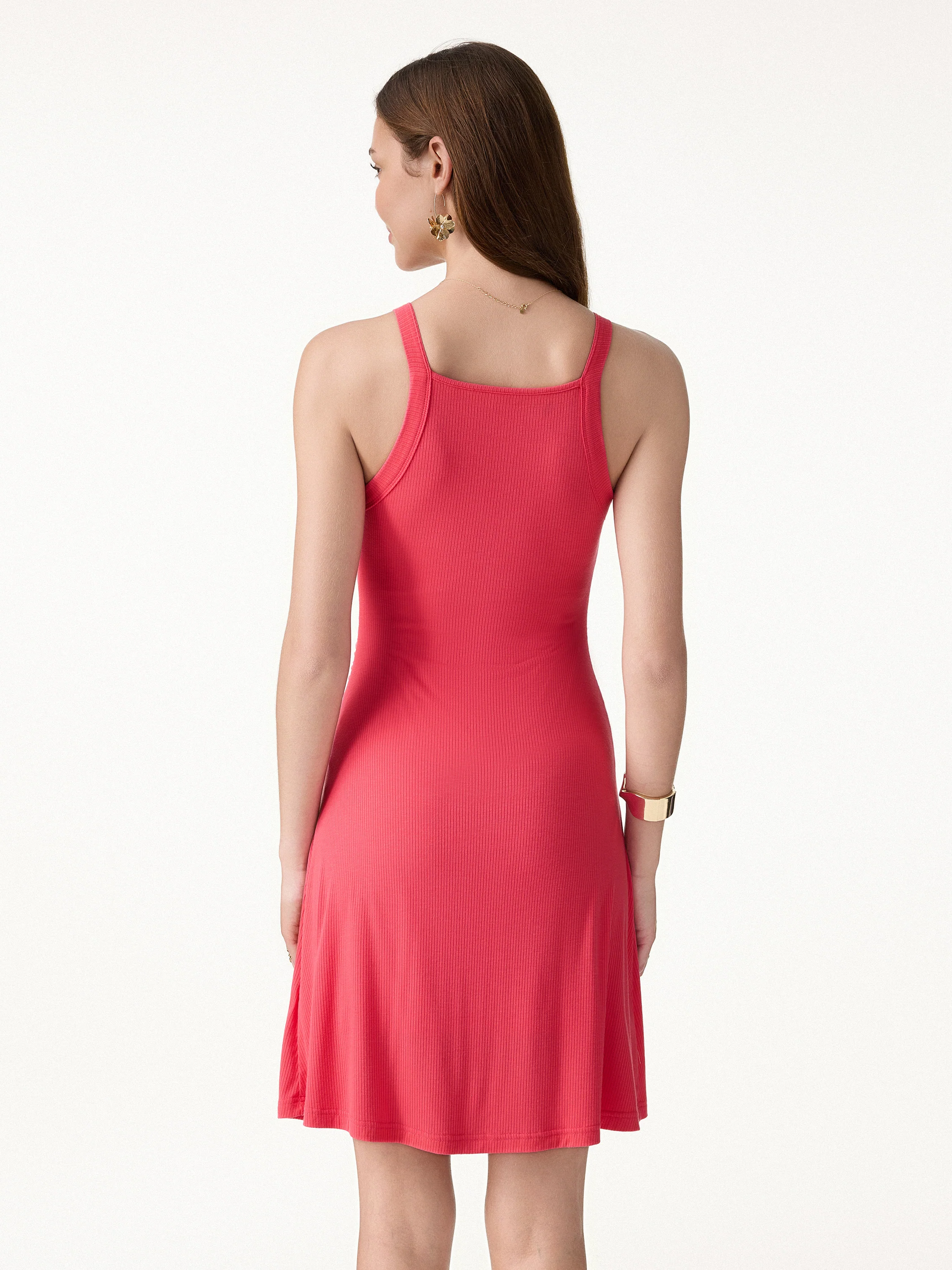 CoolTouch Square Neck Ruched Mini Bra Dress - Image 8