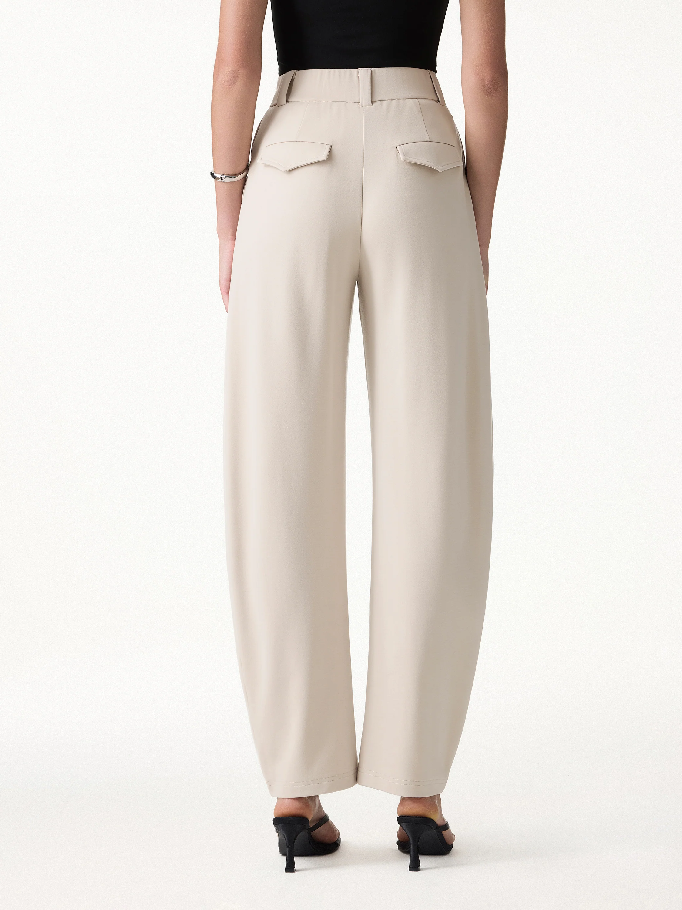 CoolTouch Stretch Ponte High Rise Cropped Barrel Pants - Image 8