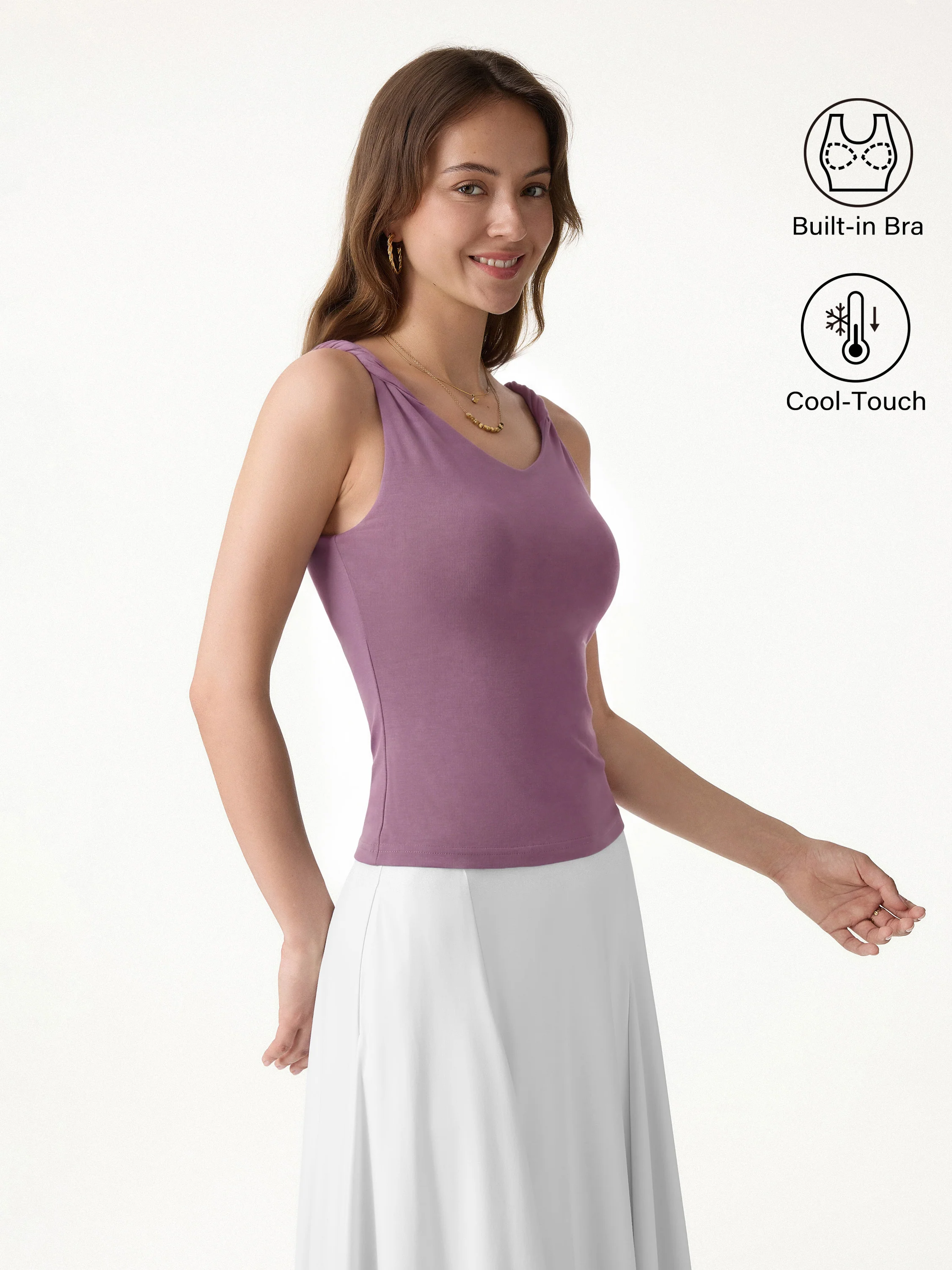 CoolTouch Twisted Strap V-Neck Bra Tank - Image 10