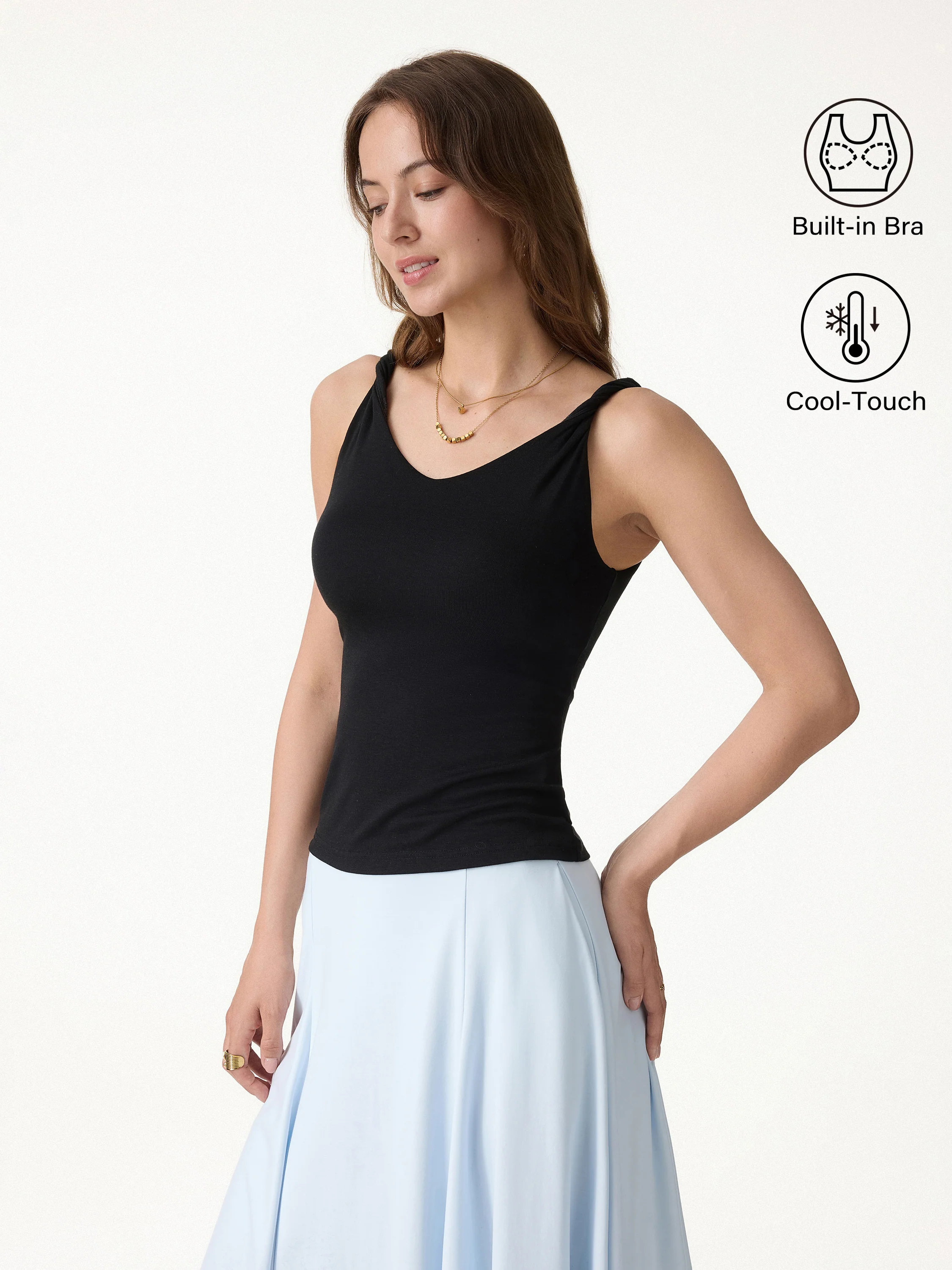 CoolTouch Twisted Strap V-Neck Bra Tank - Image 6