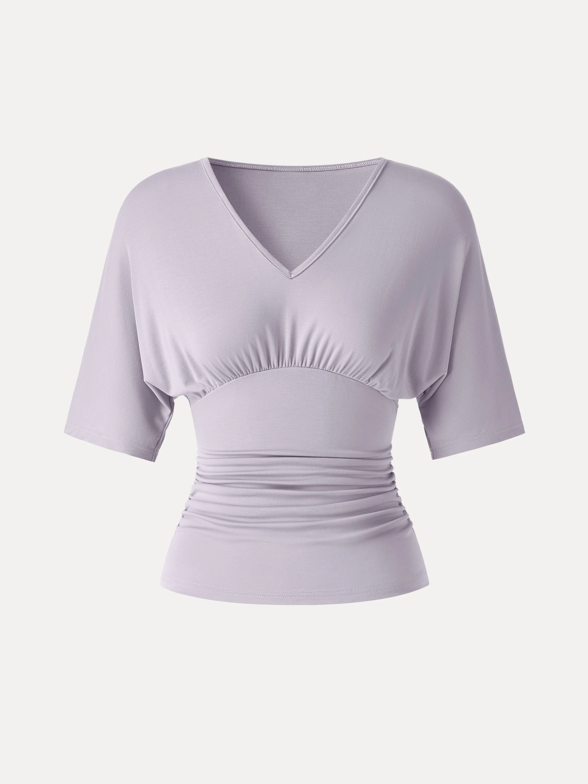 CoolTouch V-Neck Ruched Short Sleeve Summer Tee - Image 10