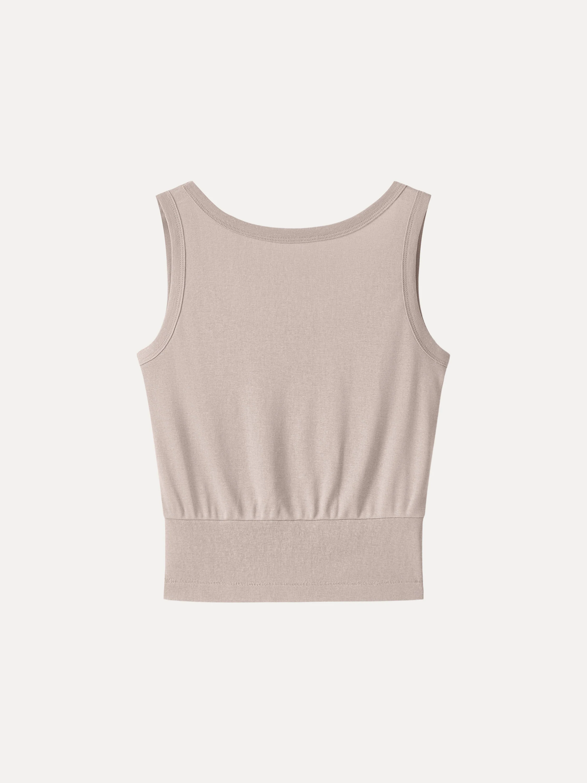 Cotton-Linen Blend Reversible Boatneck Low Back Top - Image 10