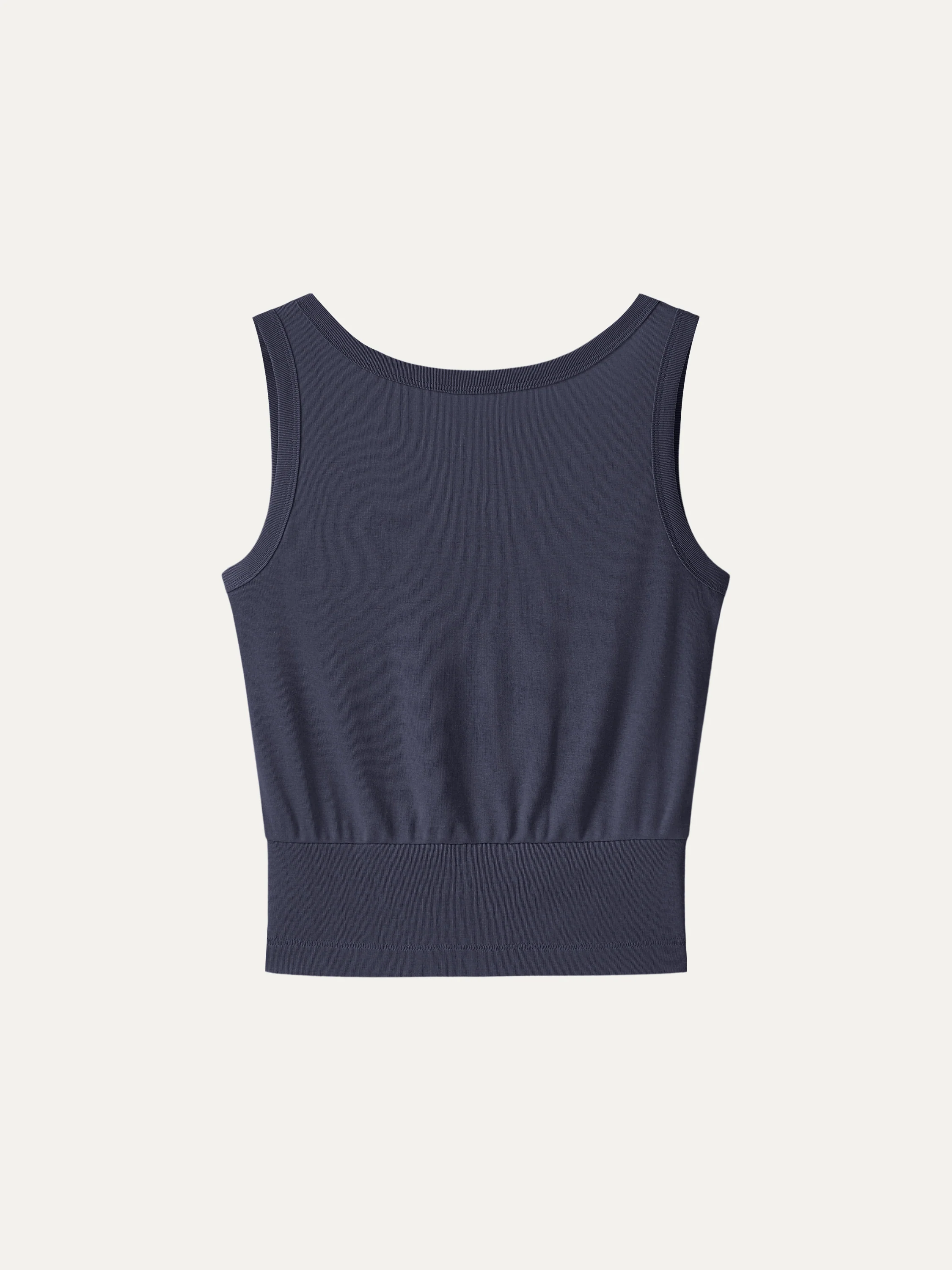 Cotton-Linen Blend Reversible Boatneck Low Back Top - Image 13