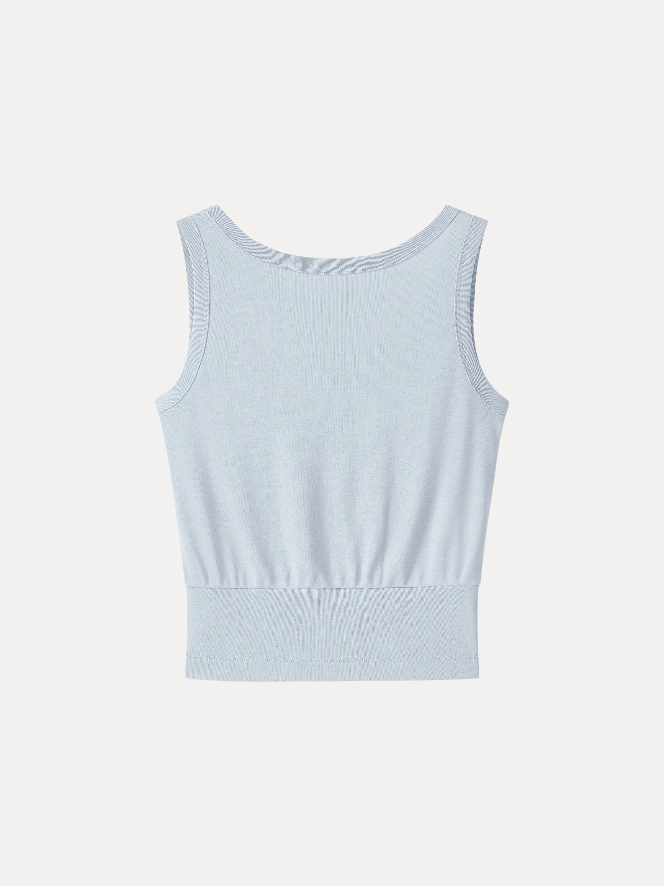 Cotton-Linen Blend Reversible Boatneck Low Back Top - Image 19